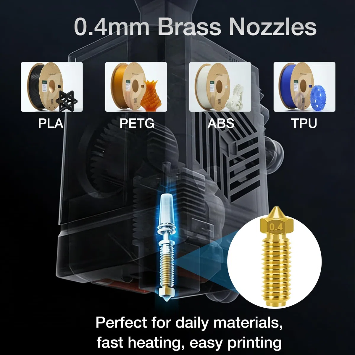 Yizhet Kit del Hotend para Anycubic Kobra 3, 2 Piezas Hotend Repuesto con 8 Boquillas Latón 0,4mm, Llave De Boquilla, 20 Agujas Limpieza y 4 Fundas De Silicona
