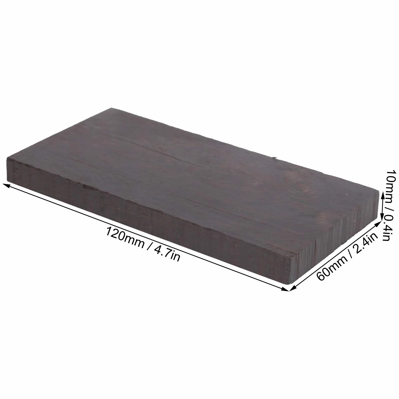 Madera de ébano negro, madera de ébano negro madera de madera original, madera en blanco Material de bricolaje para herramientas de instrumentos musicales(120 * 60 * 10mm)
