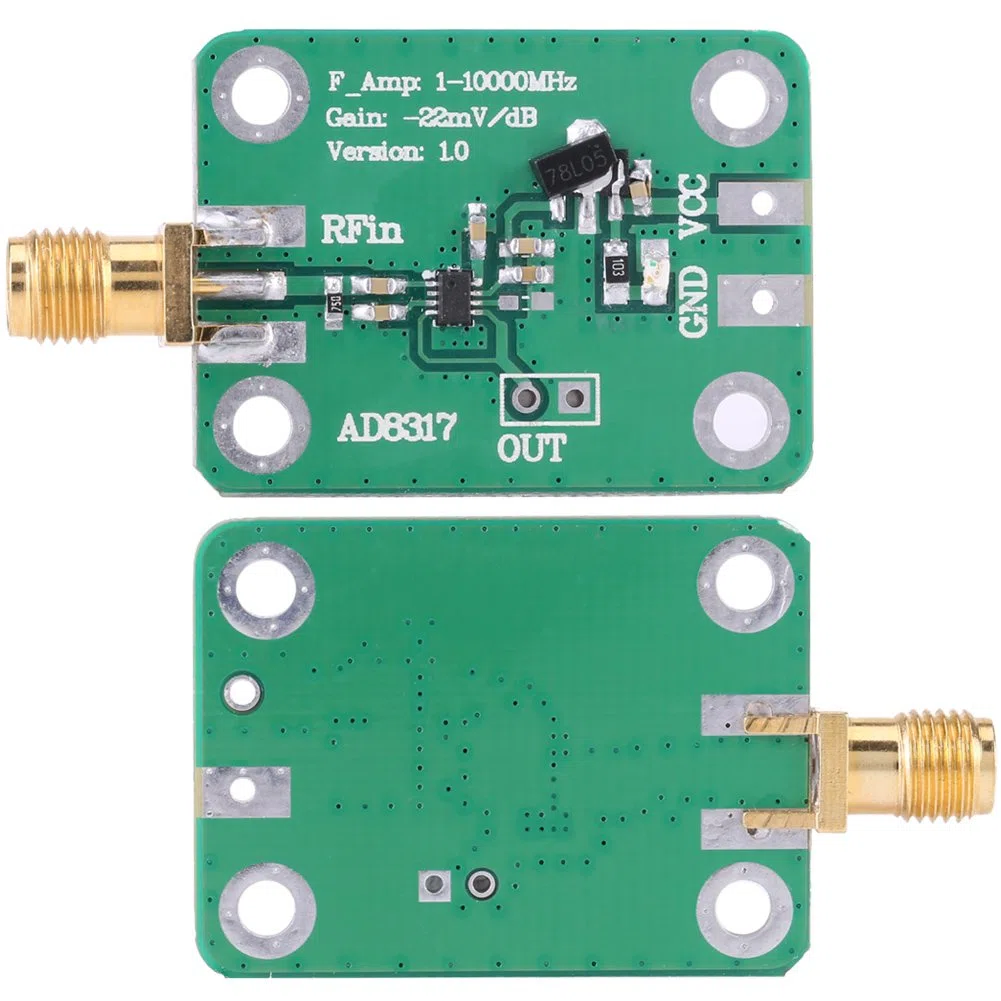 Eacam 1M-10000MHz AD8317 Medidor de Potencia del Detector Logarítmico de Radiofrecuencia, con Chip AD8317 para Detección de Potencia Precisa, Utilizada en la Detección de Potencia de