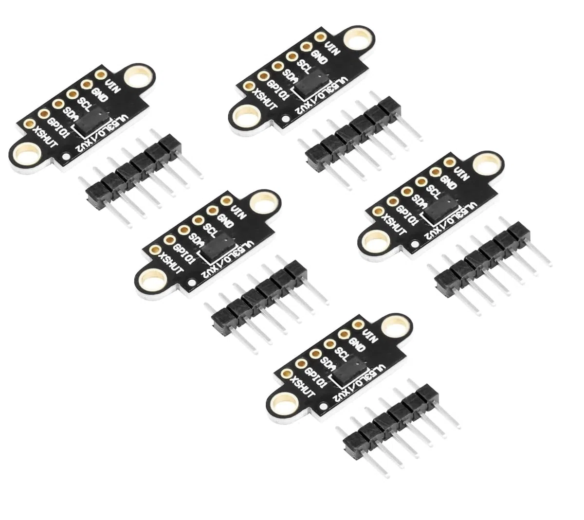 L53L0X VL53L1X Laser Distance Sensor RUIZHI 5 Piezas VL53L1X V2 Telémetro Láser Módulo L53L0X V2 Módulo Sensor de Distancia por Tiempo de Vuelo 2 Metros para Drones Robots Compatible con Arduino