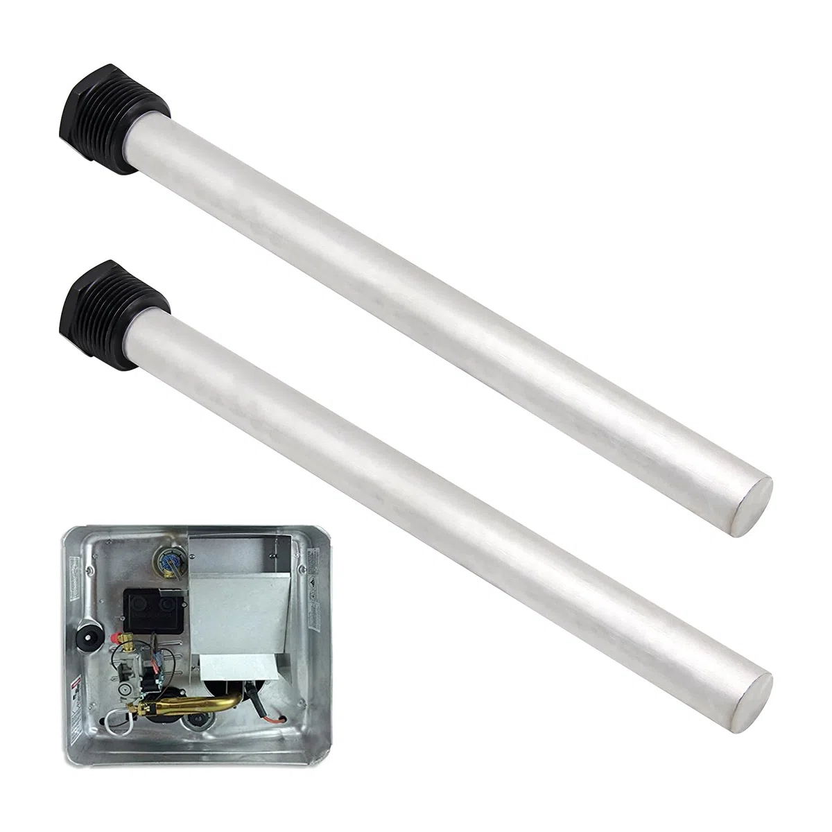 Varilla de ánodo NPT de 9.25 x 3/4 pulgadas para tanque calentador de agua de caravana, barra de ánodo compatible con calentador de agua Suburban y Mor-Flo Camper, hecho de magnesio