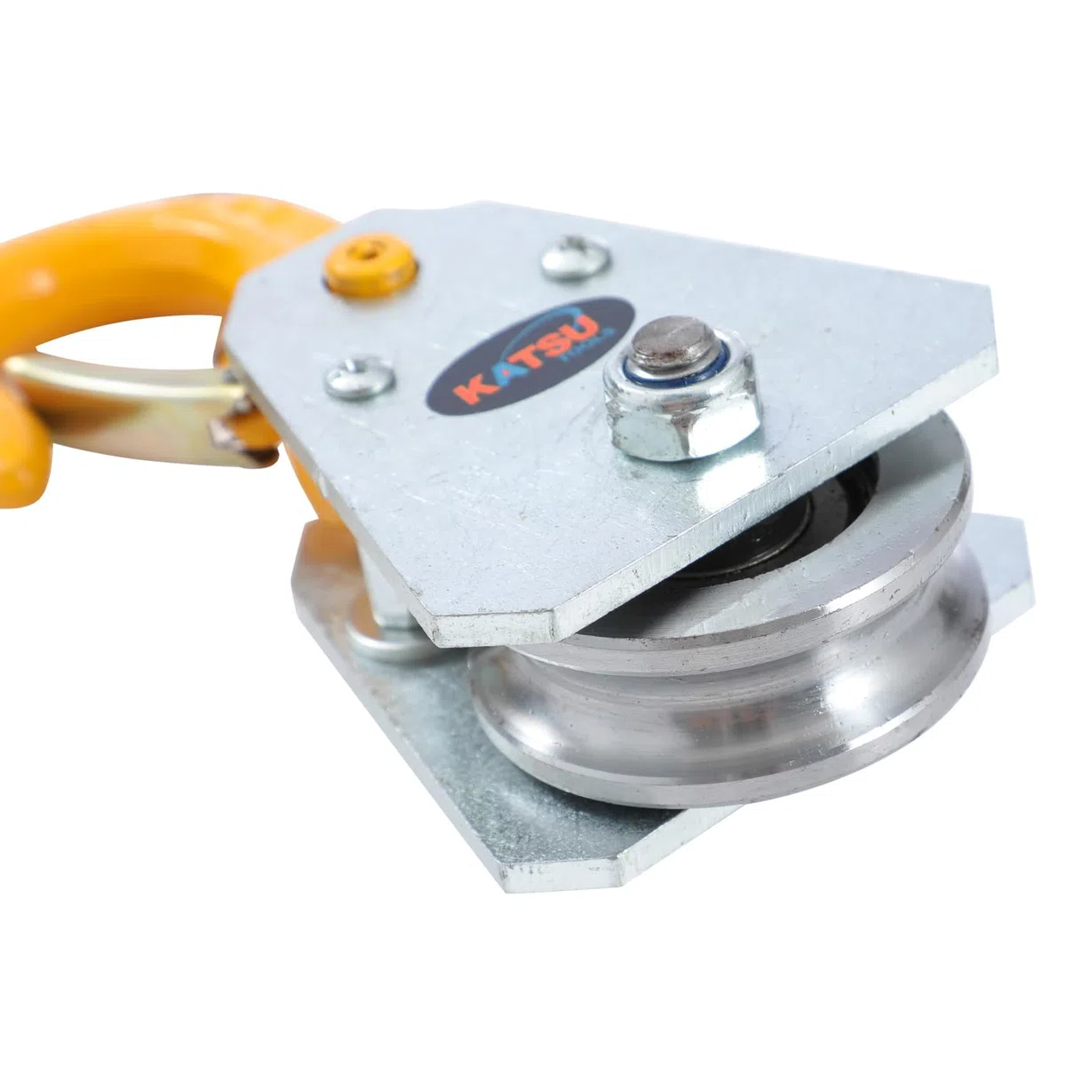 KATSU Tools - Polea de polea con cojinete de cable de acero de 1 tonelada, polea de cabrestante, diámetro máximo de cable de 10 mm, para taller de construcción, tracción y elevación