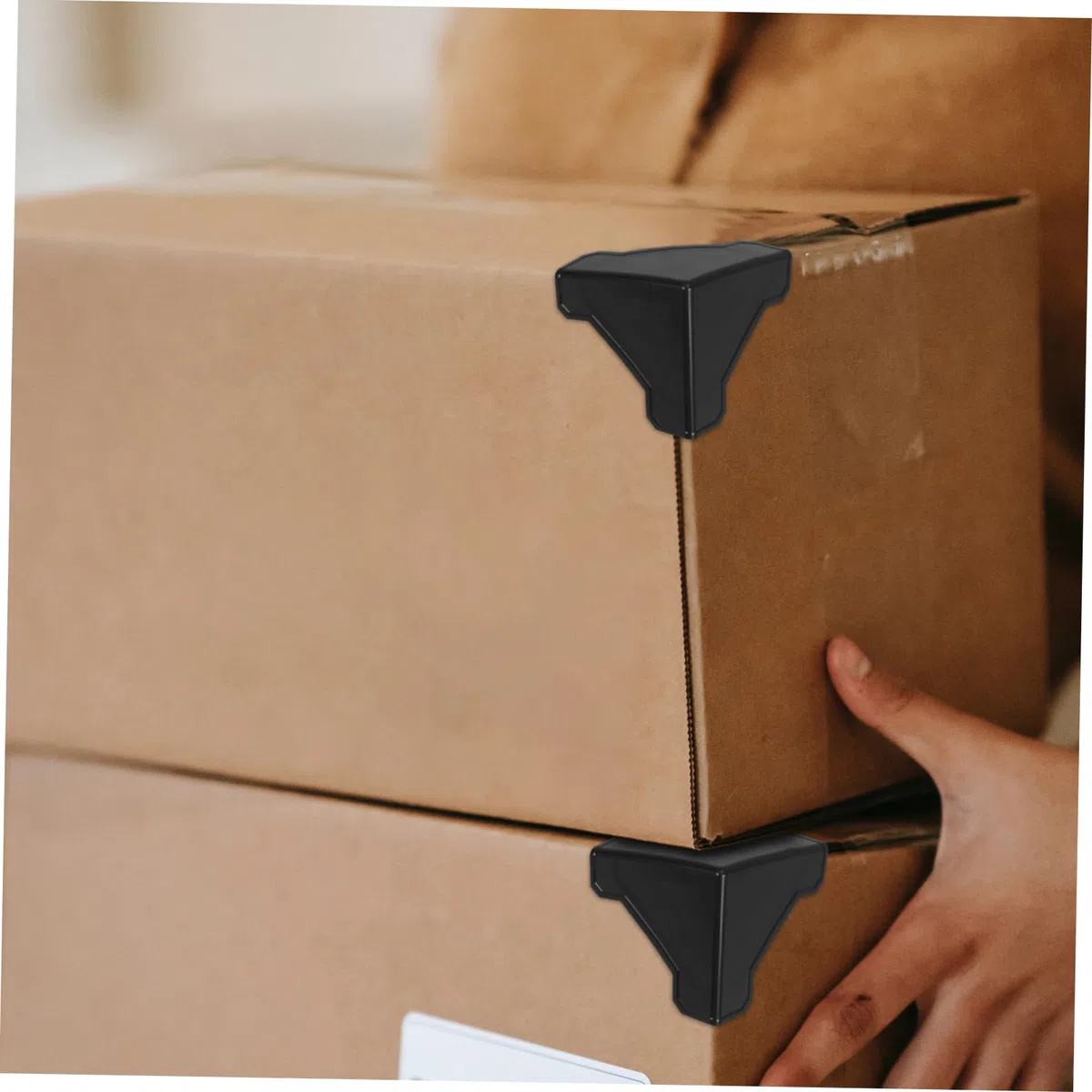 Angoily Esquineras para Muebles de Plástico Negro, 100 Piezas para Proteger Esquinas y Evitar Daños en Embalaje y Mudanzas