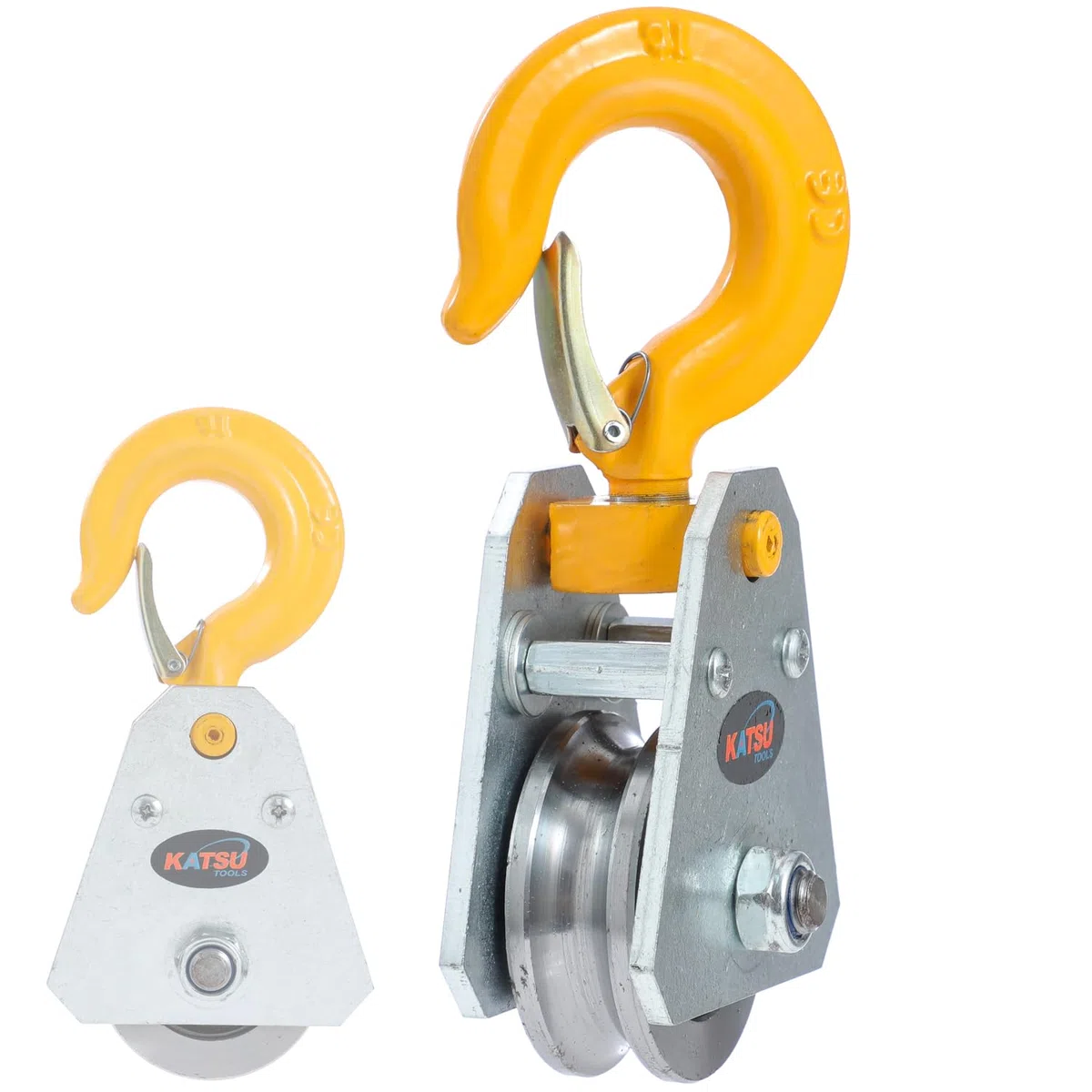 KATSU Tools - Polea de polea con cojinete de cable de acero de 1 tonelada, polea de cabrestante, diámetro máximo de cable de 10 mm, para taller de construcción, tracción y elevación