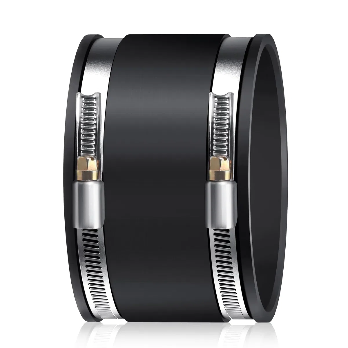 Conector de tubo de 125 mm, manguito de goma, diámetro de 125 mm, acoplamiento de goma flexible con dos abrazaderas de acero inoxidable, manguito reductor de ruido para ventilador de tubo, filtro de