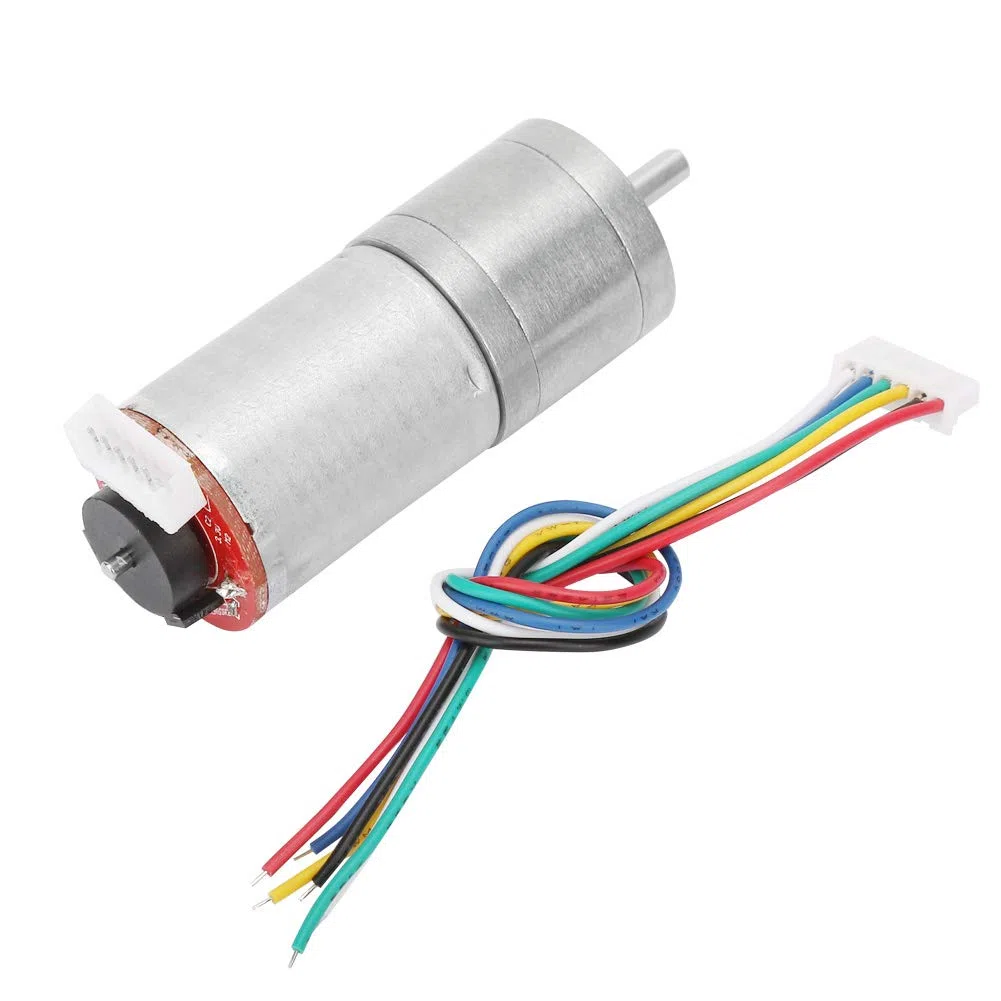 Motor DC 12V 50RPM con Codificador y Reducción de Velocidad para Robots, Coches RC, Proyectos DIY y Automatización Industrial