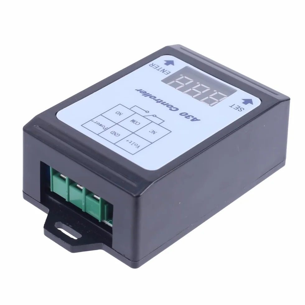 Módulo de monitorización de voltaje con retardo, módulo de monitor de voltaje A30-U1 DC 0-99,9 V, controlador de relé de relé programable, protector de batería