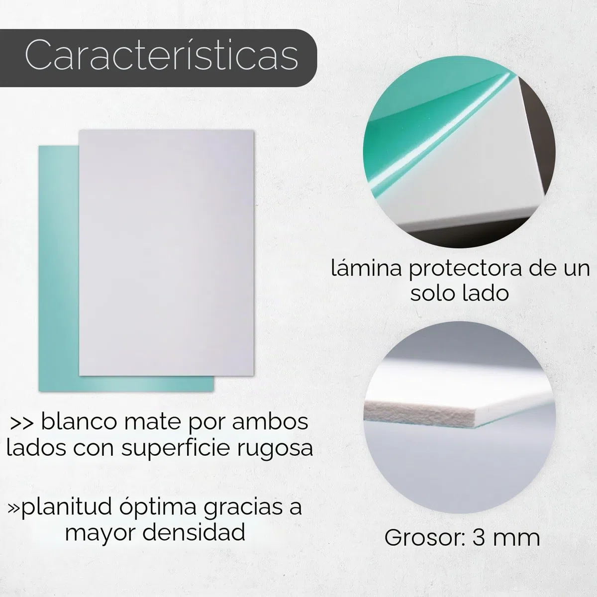 Juego de 2 placas de espuma rígida de PVC blanco, 40 x 60 cm, 3 mm, con lámina protectora por una cara, corte de plástico, para interior y exterior I az178