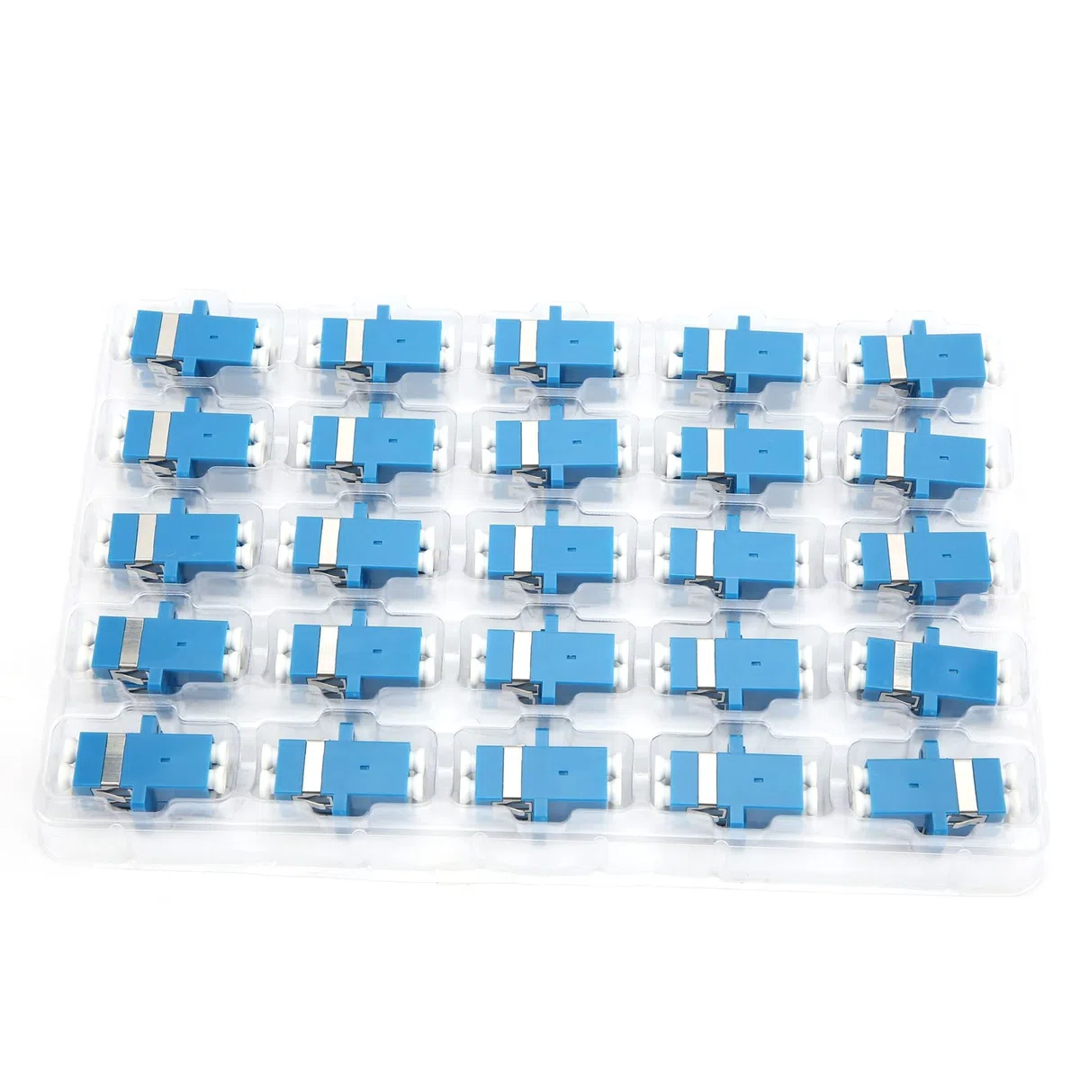 YWBL-WH Adaptador de Fibra Óptica LC-LC UPC 50 Unidades, Acoplador Dúplex para Redes de Alta Velocidad y Conexión Industrial Fibra Óptica Conector Adaptador