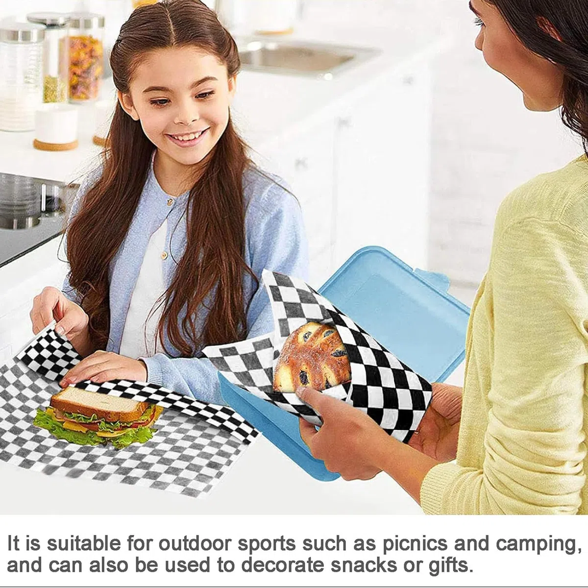 Papel Antigrasa para Envolver Alimentos - 100 Pcs, Tamaño 30 x 30 cm, Ideal para Hamburguesas, Bocadillos y Sandwich