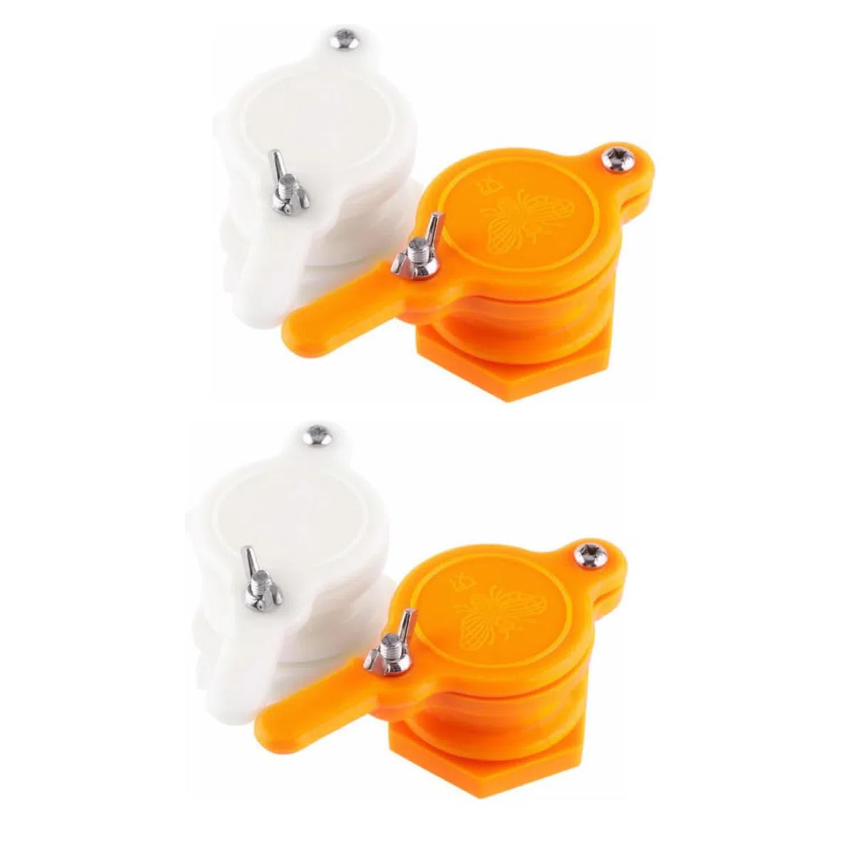 4 válvulas de compuerta de Miel para Extractor, Grifo Extractor de Miel, Miel Duradera, Equipo Extractor de Miel, Suministros de Apicultura (2 Amarillos + 2 Blancos)