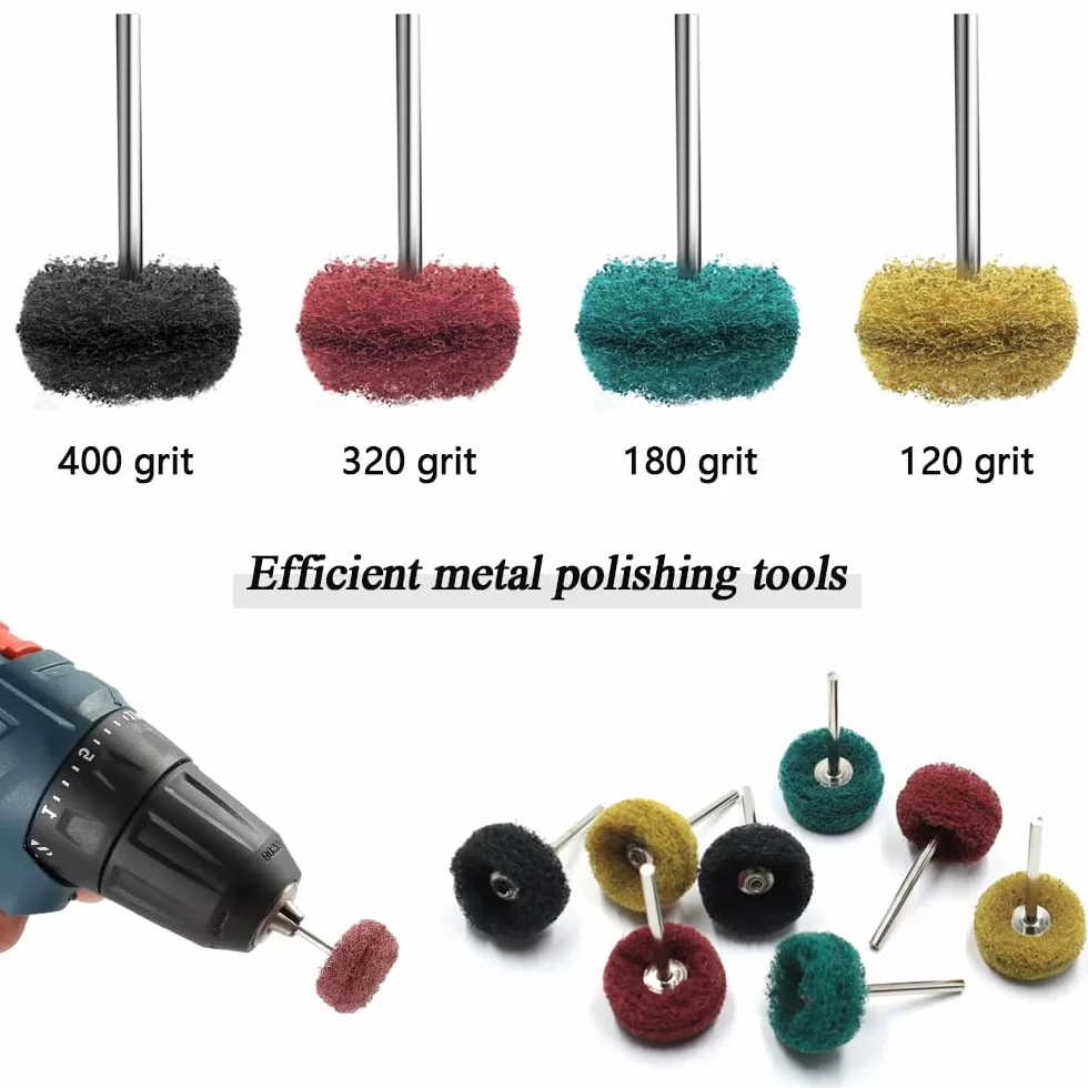 Rueda Abrasiva Pulidora 80 Piezas/4 Grano 120# - 400# Ruedas de Pulir Mango de 3 mm para Herramientas Rotativas Dremel