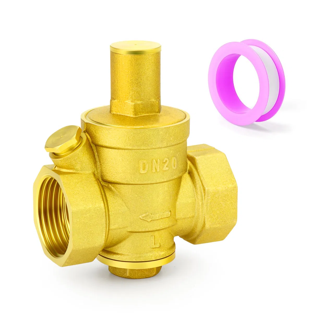 Válvula reguladora de presión de agua de latón, válvula reductora de presión ajustable de 3/4" BSP para autocaravanas, calentadores de agua y sistemas solares