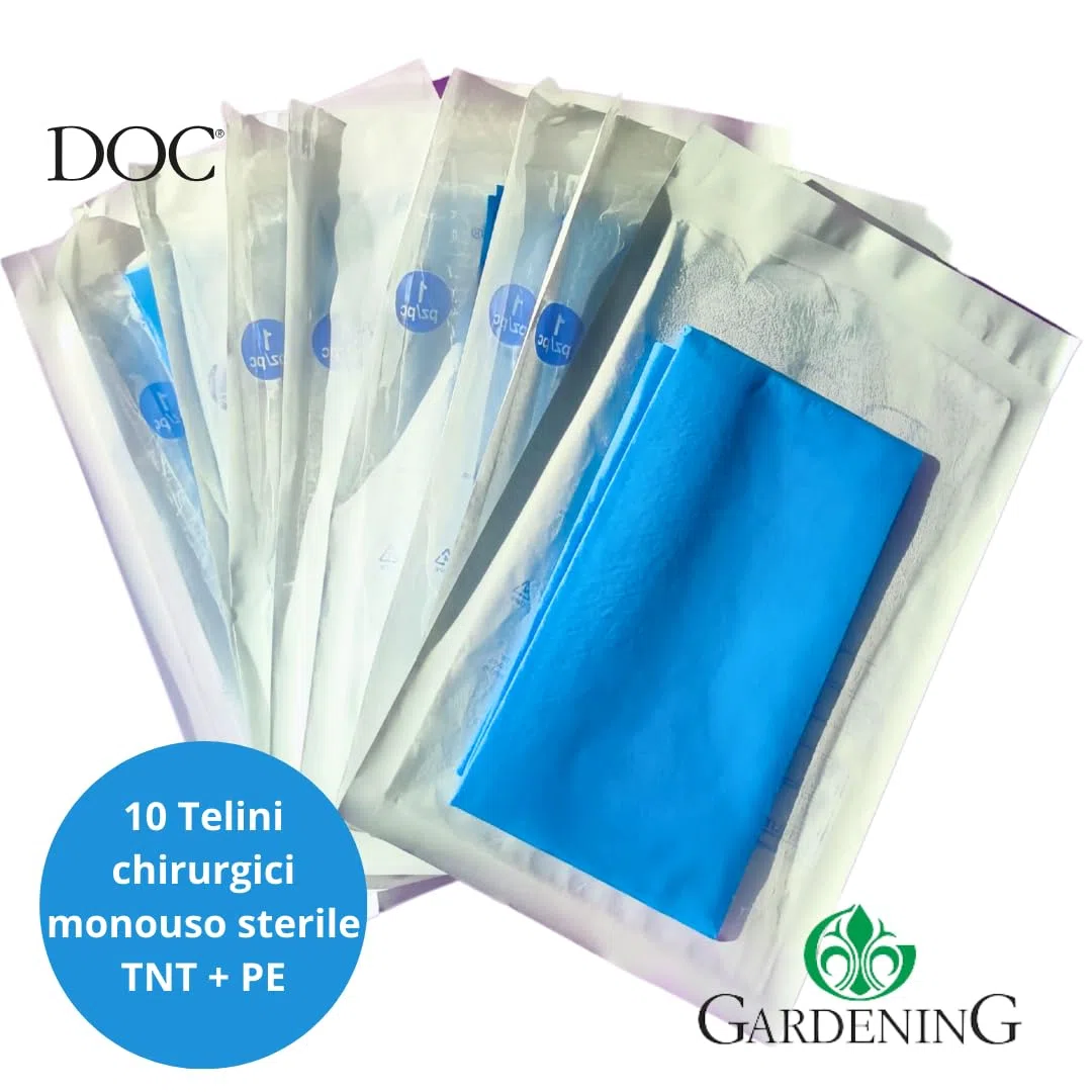 DOC Toallas estériles quirúrgicas de TNT (textil no tejido) de 50 x 50 cm, paquete de 10 unidades, tela quirúrgica desechable impermeable de TNT + PE (10 unidades)