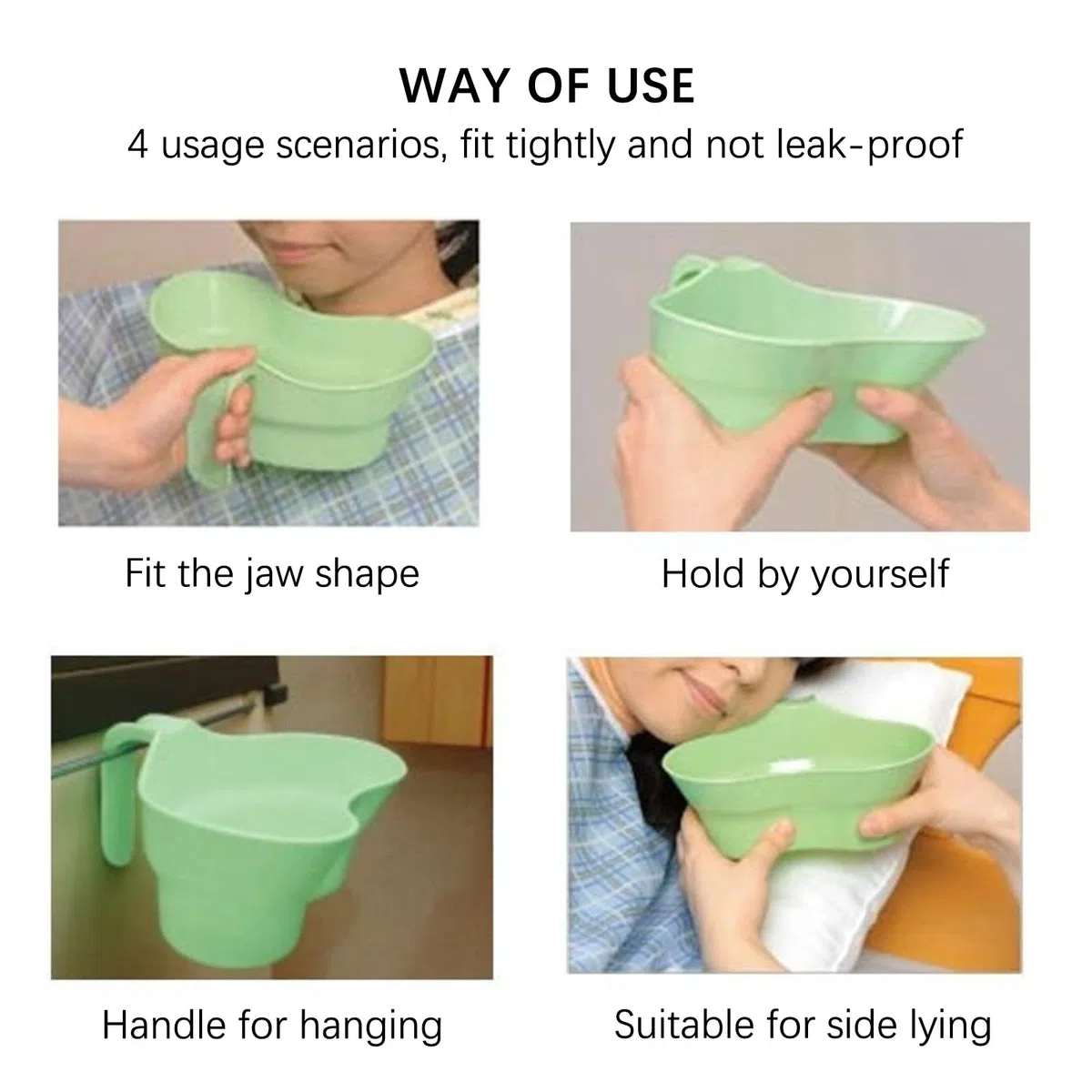 Cepillar los Dientes del Lavabo del Enjuague bucal del Paciente, el Lavabo del Cepillo de Dientes para Ancianos, Taza de Enjuague bucal de la Cama, Las bandejas de Emesis dentales de plástico
