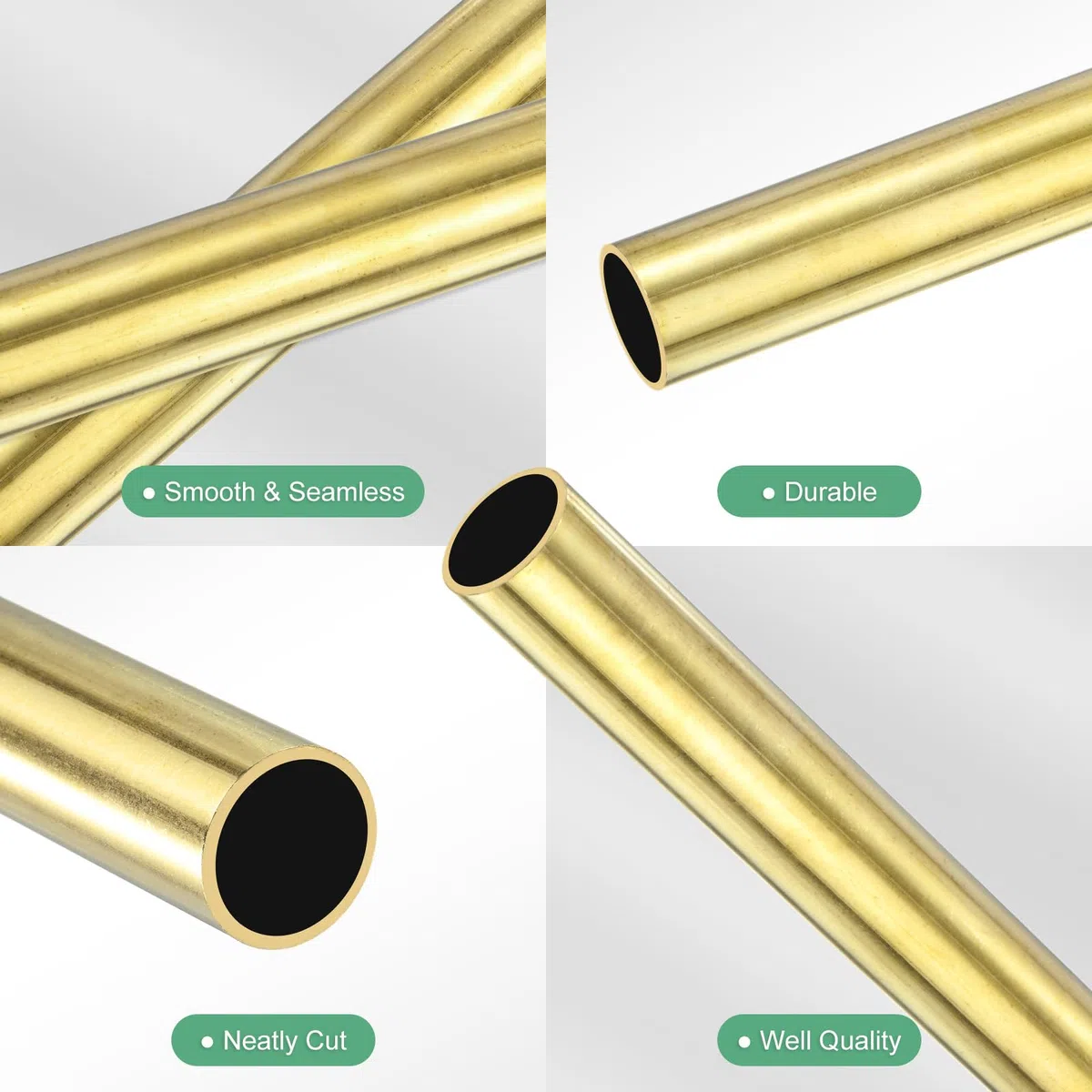 M METERXITY 1-Pack 300mm Tubo Redondo de Latón, 14mm DE 1mm Espesor de Pared Tubo sin Costura H62 para Construcción/Maquinaria/Manualidades DIY, Tubo Metálico Recto [0.55x0.04x11.81IN]