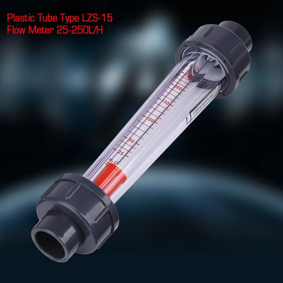 Akozon Medidor de Flujo de Agua, Tubo de Plástico Tipo 25-250L H Medidor de Flujo de Agua Instantáneo