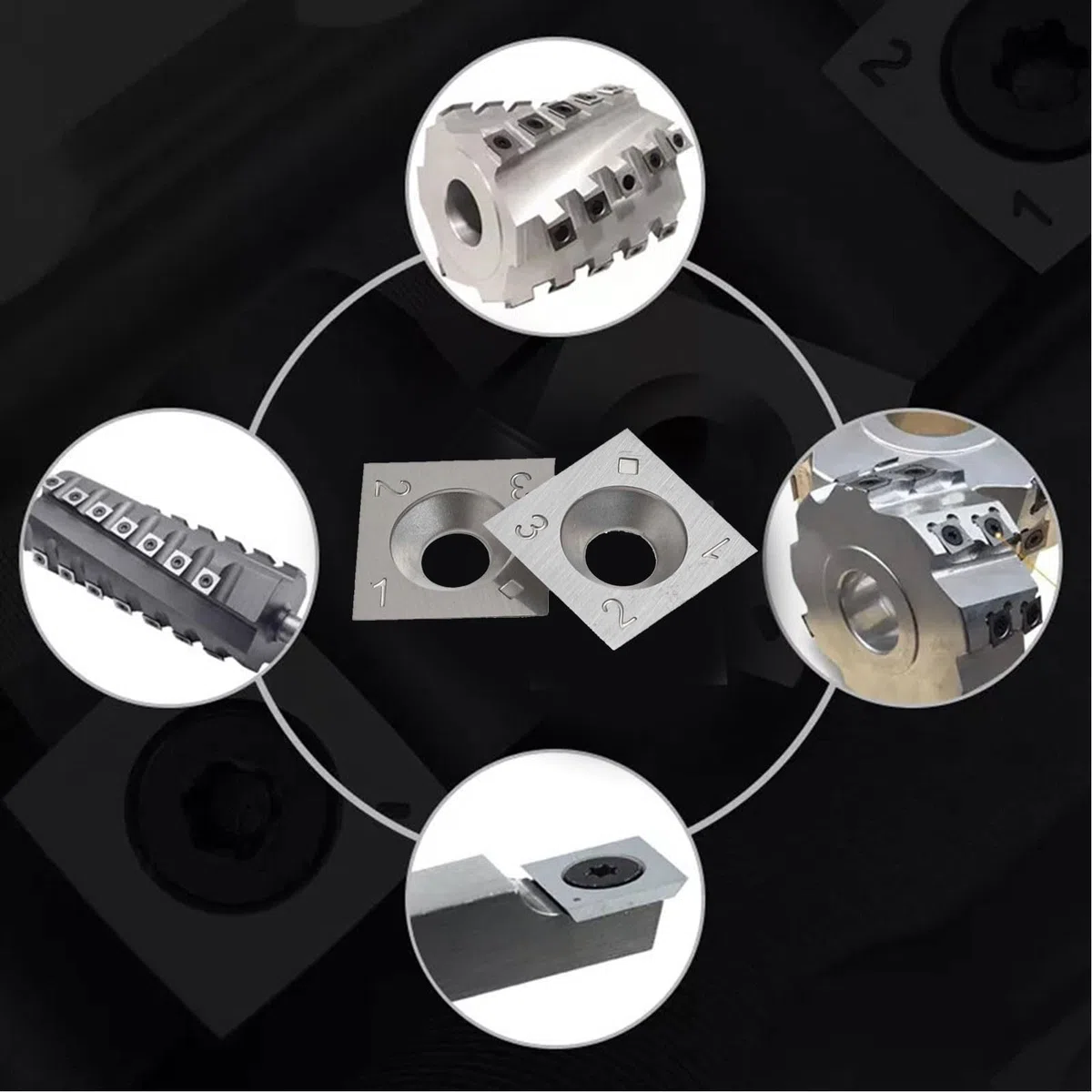 Juego de 10 insertos de carburo de 12 mm, cuchillas cuadradas de borde recto para torneado de madera, cabezal cepillador, ranurador, herramienta de corte de carpintería, 12 x 12 x 2,2 mm