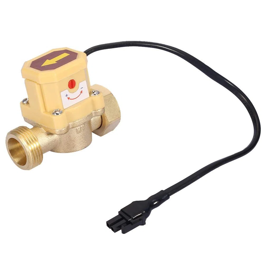 Interruptor del sensor de flujo de agua, G3/4-G3/4 Rosca Bomba de agua Sensor de flujo ajustable Presión Interruptor de control automático 220V, Sensor de interruptor de control de flujo de agua