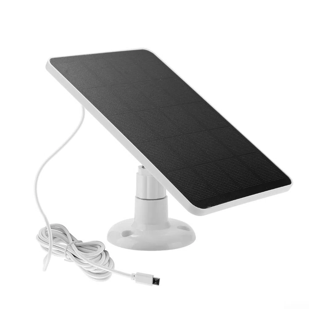 Minhe Panel de carga solar de 4 W y 5 V para eufy para cámaras REOLINK con interfaz USB y silicona monocristalina resistente a la intemperie para monitoreo continuo (blanco)
