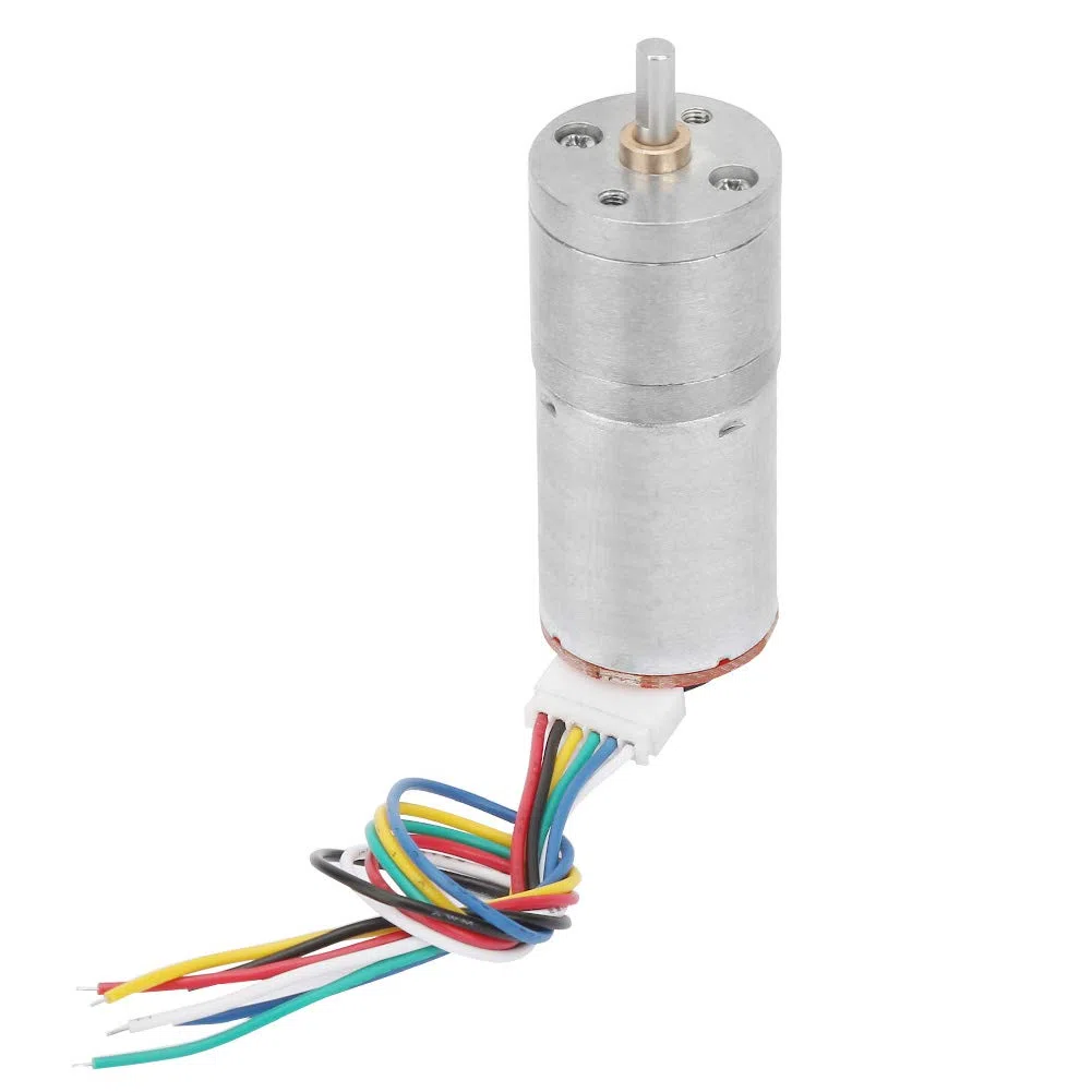 Motor DC 12V 50RPM con Codificador y Reducción de Velocidad para Robots, Coches RC, Proyectos DIY y Automatización Industrial
