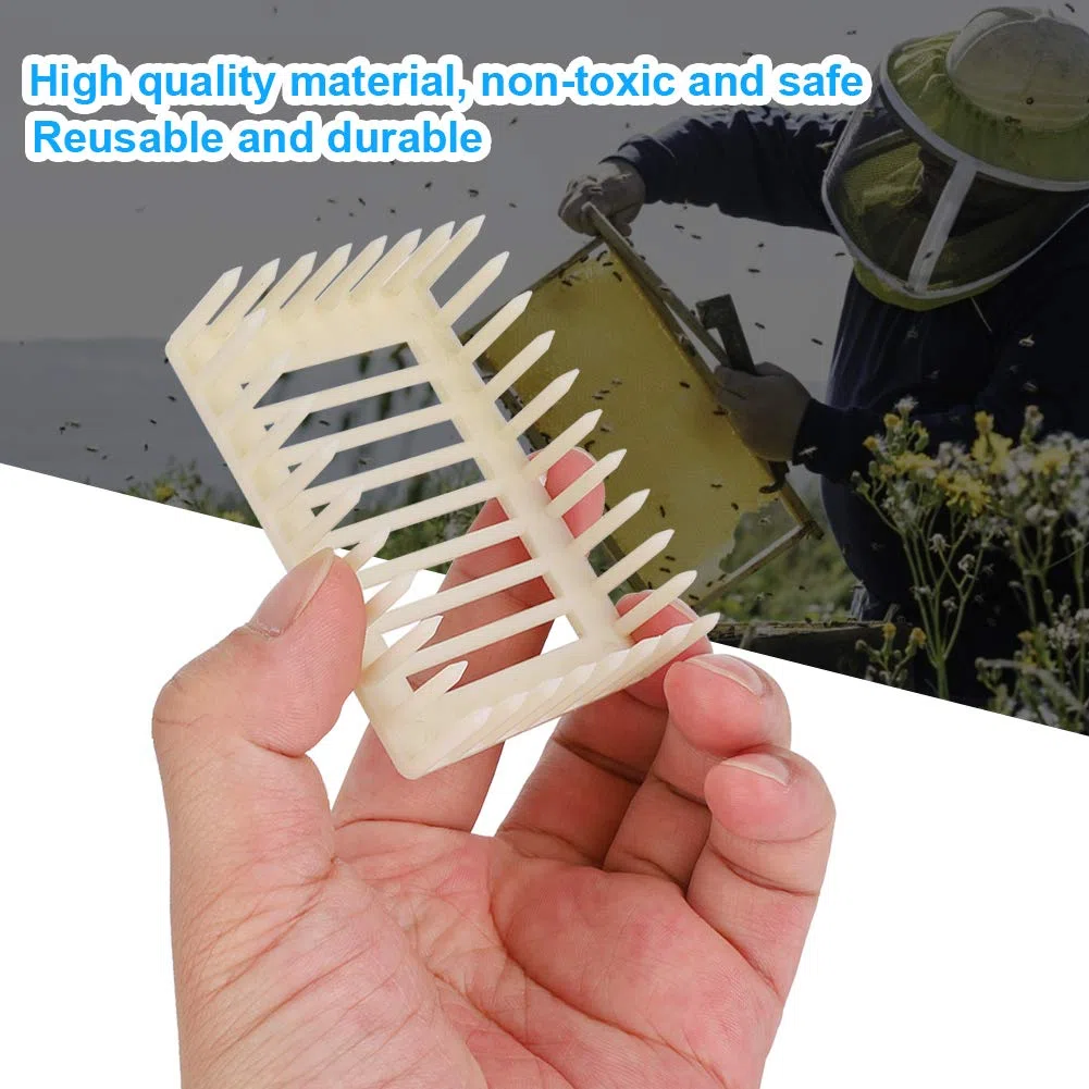 Aramox Jaula de Reina, 20 Piezas de Plástico con Forma Cuadrada, Caja de Cría de Reina, Jaula para Abejas, Herramienta para Apicultor, Equipo de Apicultura