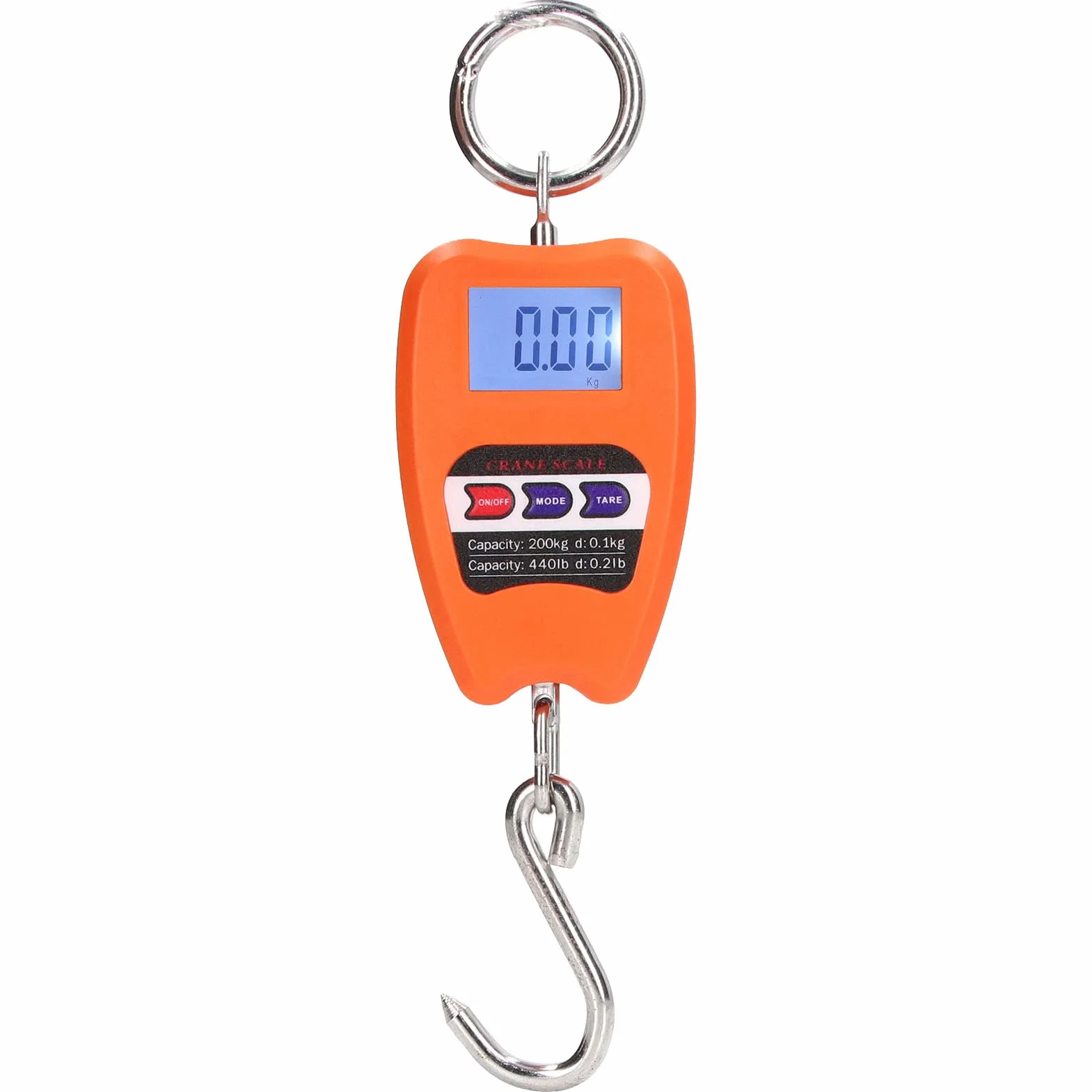 Báscula Colgante Digital Portátil Precisa 200 Kg Cojinete de Carga Mini Báscula de Mano Multifuncional con Pantalla LCD para Agricultura, Caza, Pesca, Taller, Hogar