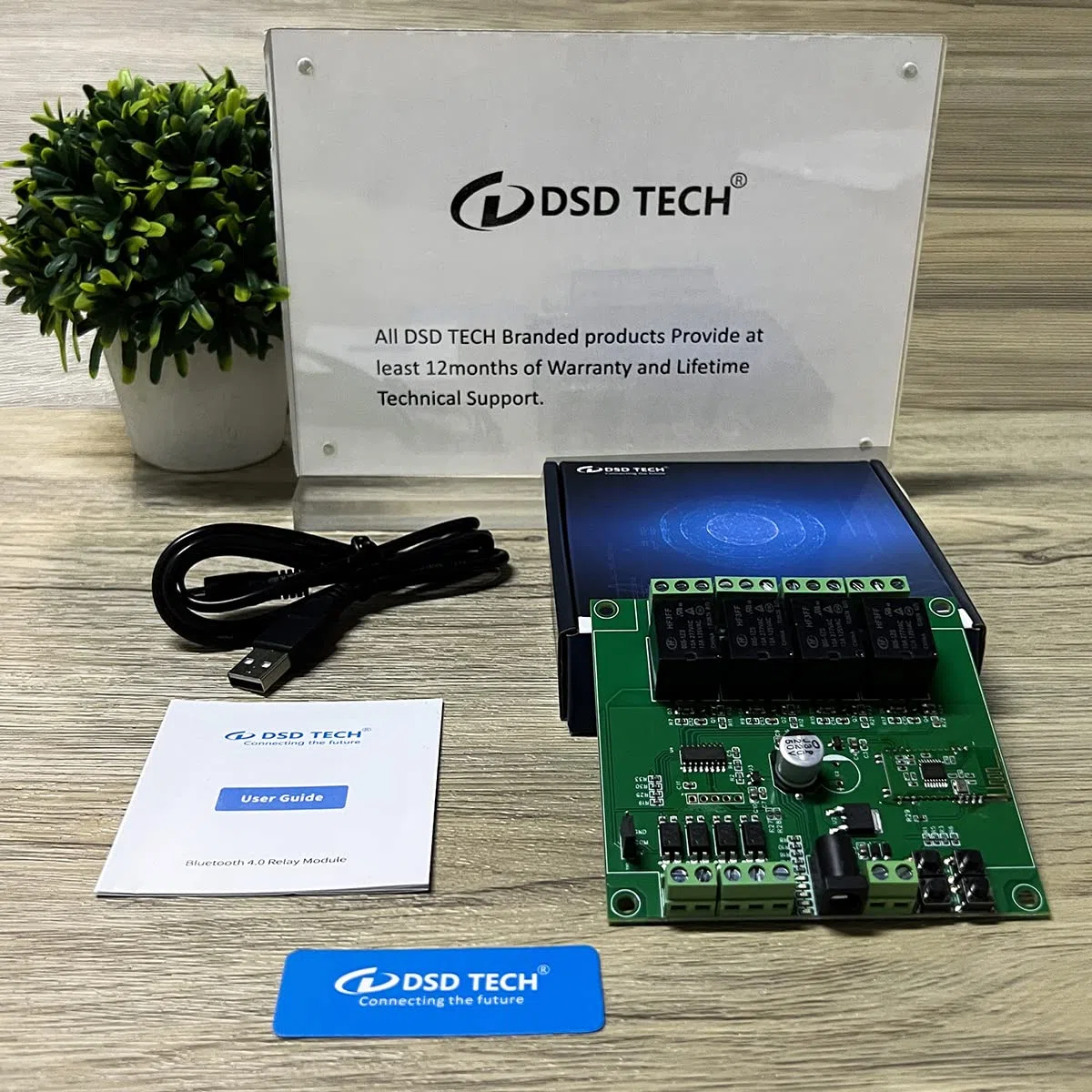 DSD TECH Módulo de relé Bluetooth de 4 canales, mando a distancia, interruptor compatible con iPhone Android 4.3 (12 V)