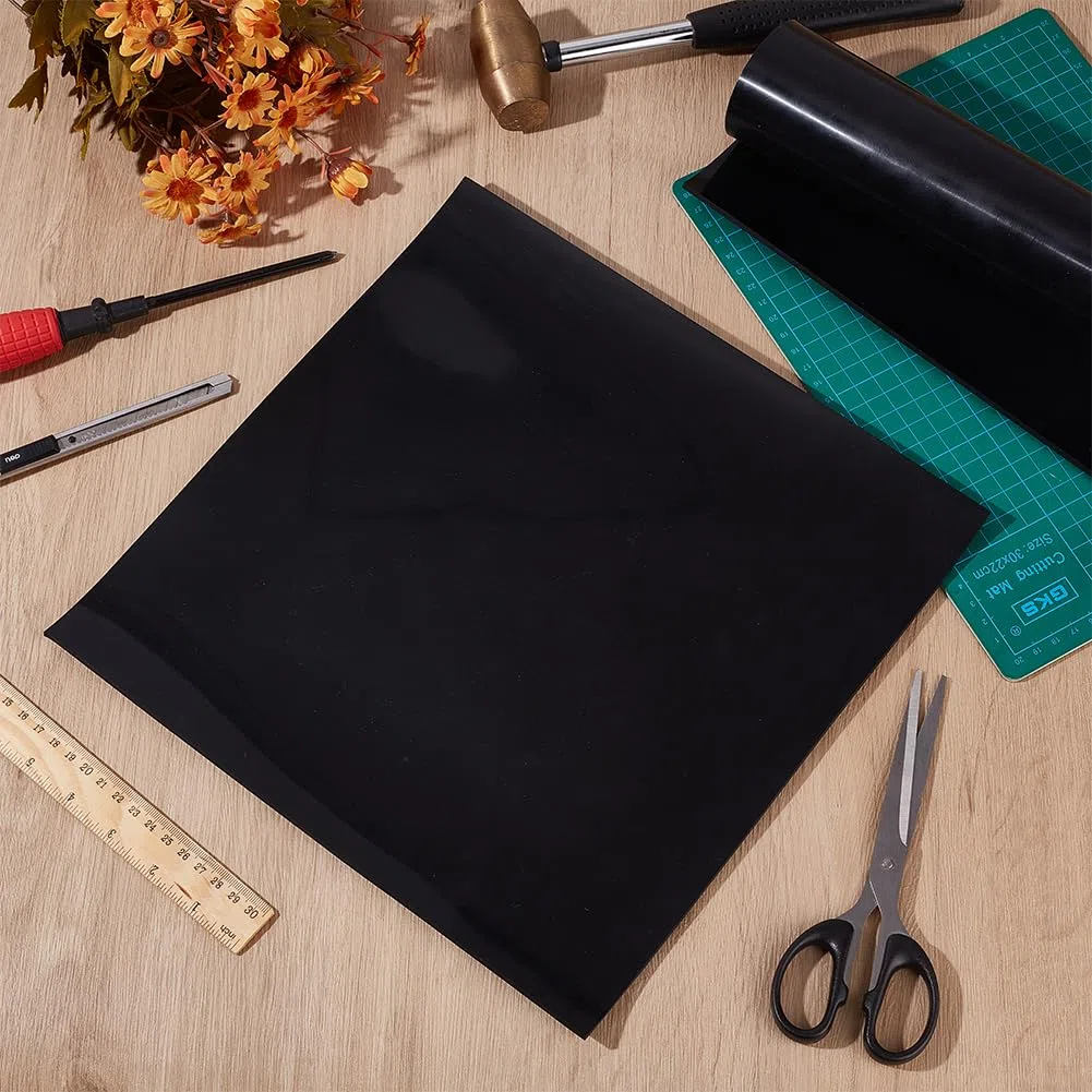 OLYCRAFT 2 hojas cuadradas de goma de silicona negra de 300 x 300 x 3 mm, resistentes a altas temperaturas, material de junta de goma resistente al calor, para juntas de bricolaje, material de sellado