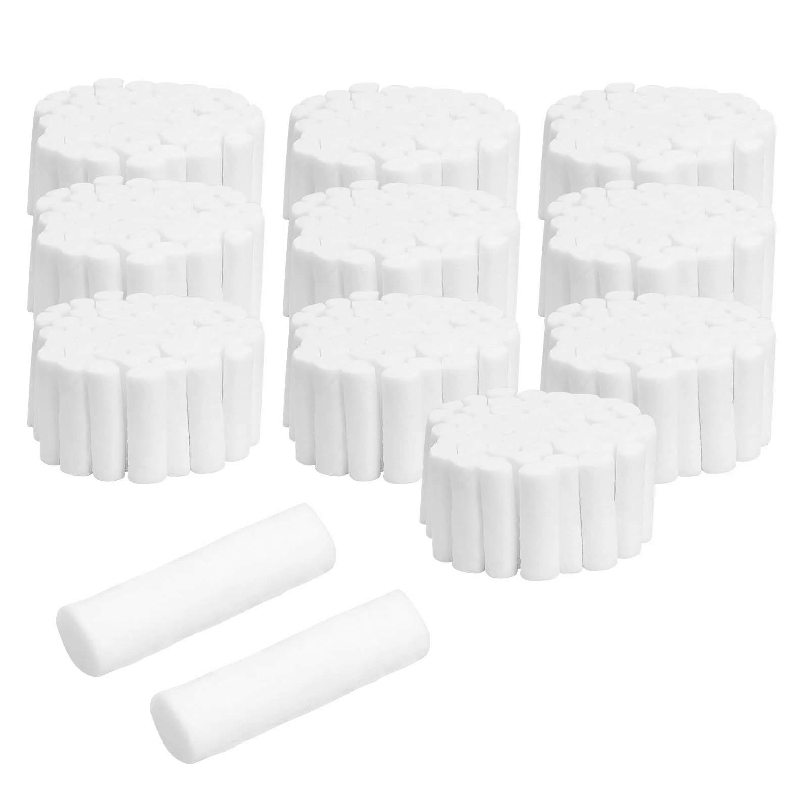 500 Piezas Rollos herramientas de cotonetes bolas de algodón enrolladas tapón de sangrado nasal tapones nasales para la nariz sangrante algodón absorbente