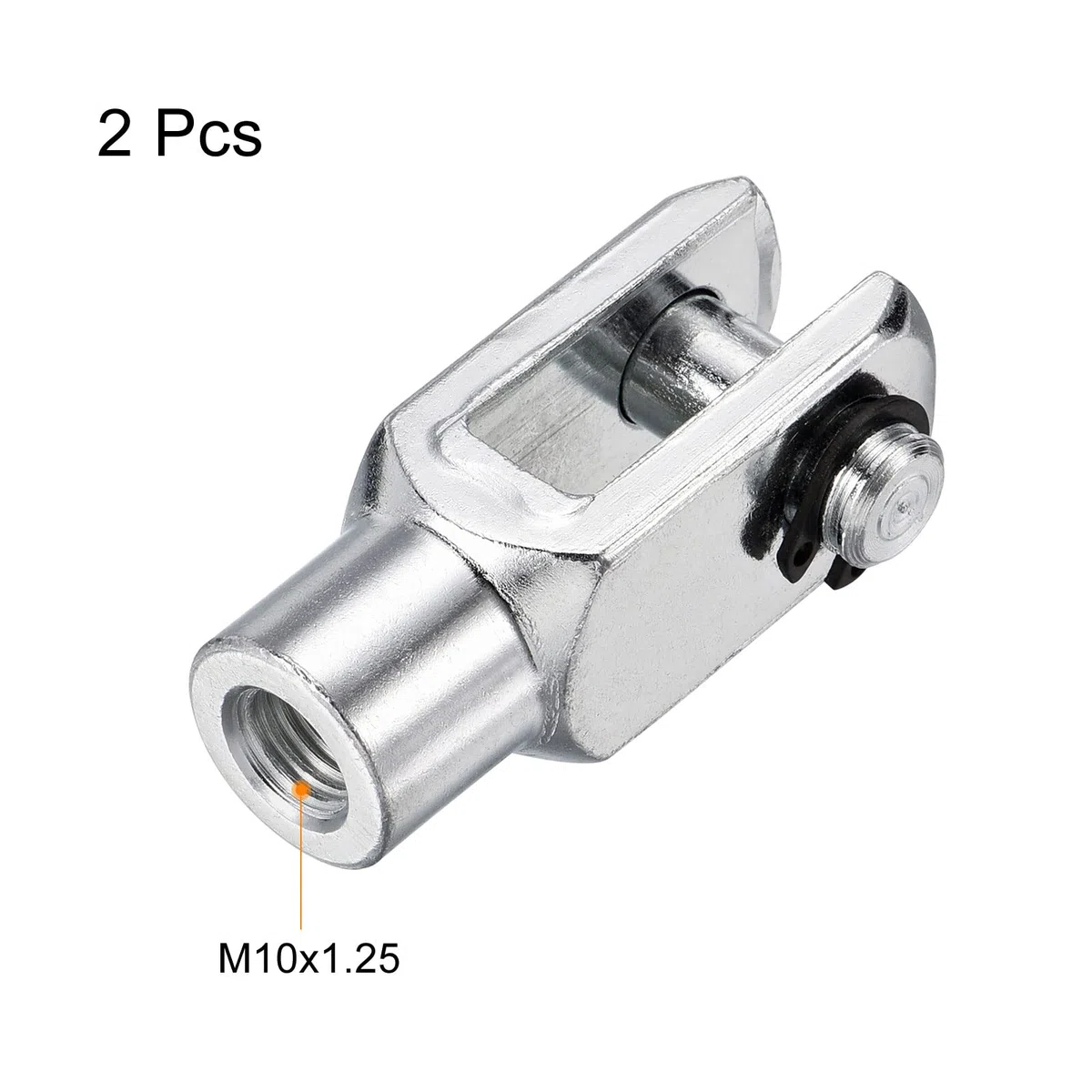 sourcing map Aire Cilindro Varilla Horquilla Extremo 2 Paquetes 52mm Longitud M10x1.25 Hembra Rosca Y Conector, Plata