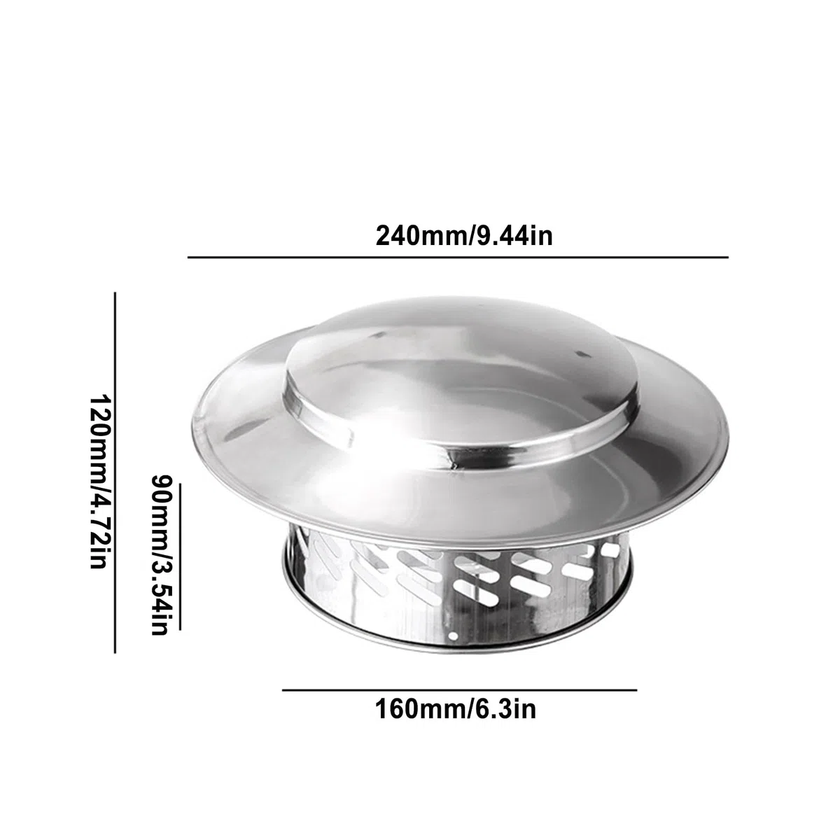 Cubierta para tapa de chimenea – Tapa de ventilación de acero inoxidable, protector de chimenea | de terminación de ventilación de techo resistente a la intemperie, protector de tubería d