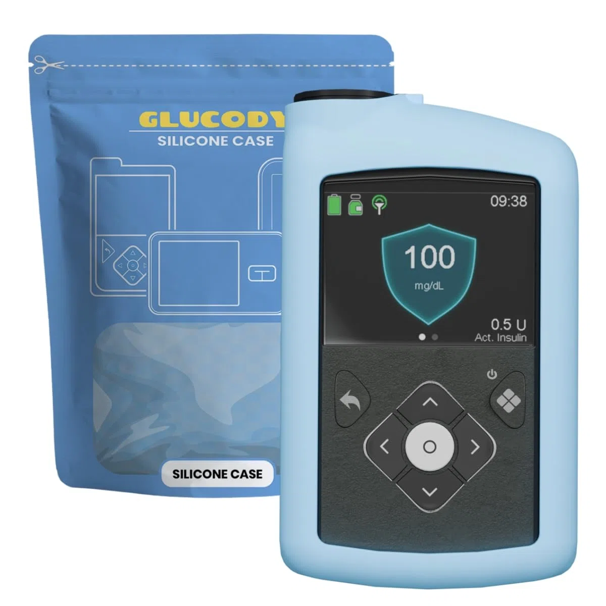 Funda Protectora De Silicona para Bomba De Insulina Medtronic/Compatible con Todos Los Modelos De Medtronic/Silicona Durabilidad. (Azul)