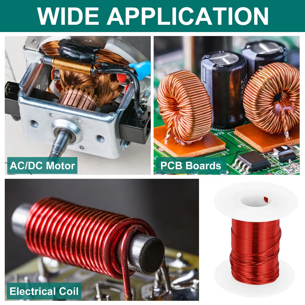 QUARKZMAN Alambre Magnetizado 22 AWG, Calibre 22/0.65mm Alambre De Cobre Esmaltado, 4 oz Alambre De Bobina Magnética Para Transformador, Motor, Eléctrico, 155C(311F)