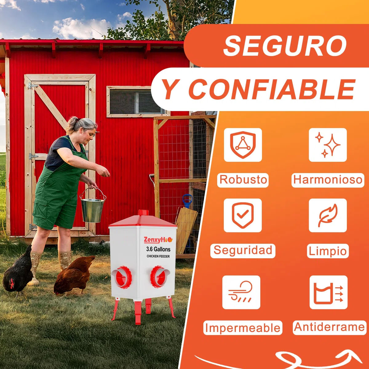 ZenxyHoC Comederos para Gallinas, Comedero Automático para Aves, 6 Puertos DIY Kit de Alimentación por Gravedad para Cubos Barriles Cubetas