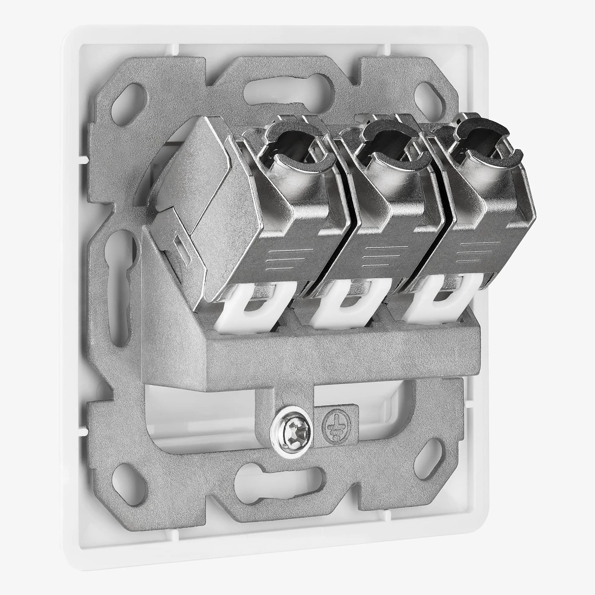 kwmobile 6X Módulo Keystone blindado RJ45 - Conectores con Carcasa metálica para Cables Cat 6A con 2X Aplique de Pared - Montaje sin Herramientas