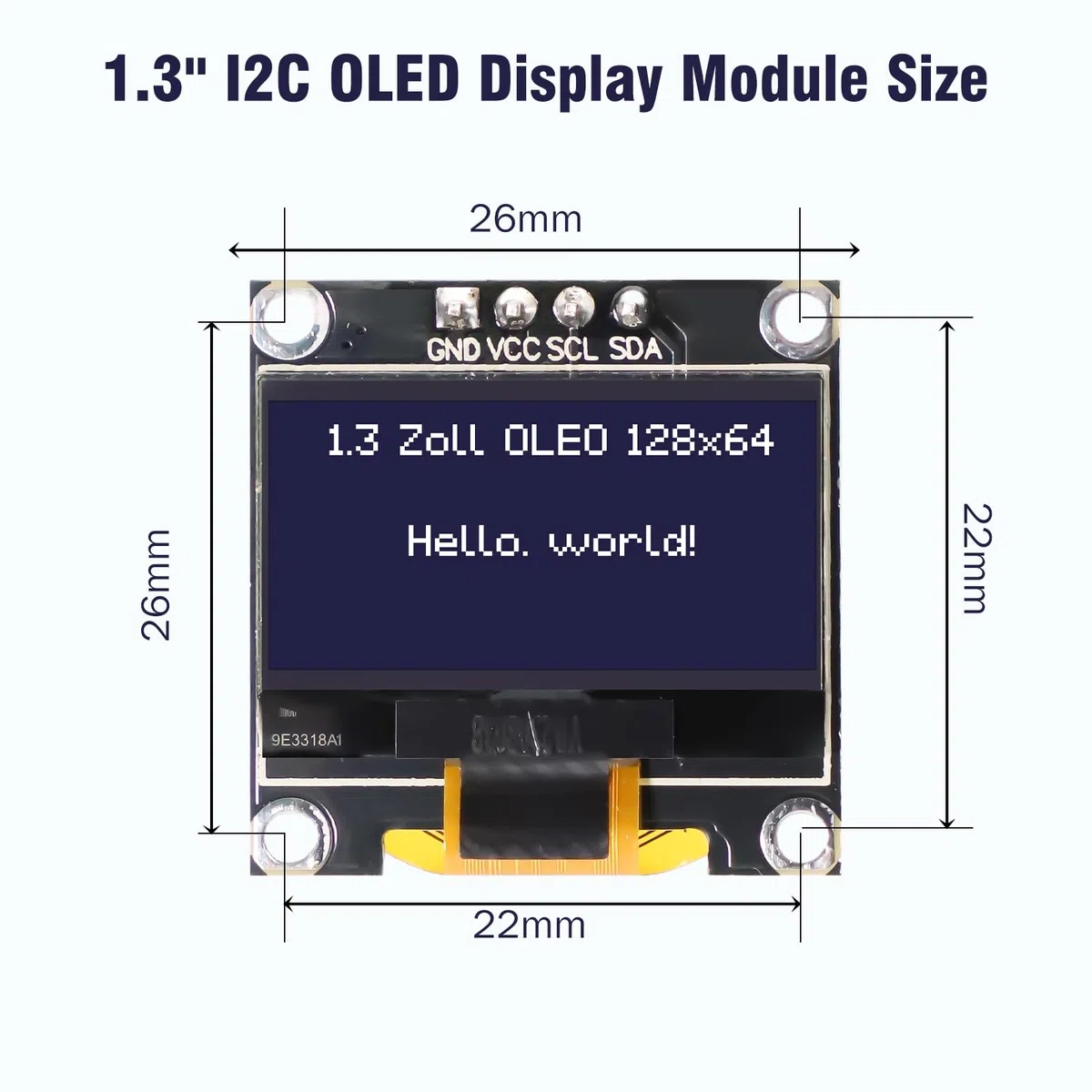 OLED Display Módulo RUIZHI 2 Piezas 1,3 Pulgadas OLED Display I2C Chip 128 x 64 Pixeles I2C Modulo de Visualizacion de Pantalla con Caracteres Blancos Compatible con Arduino