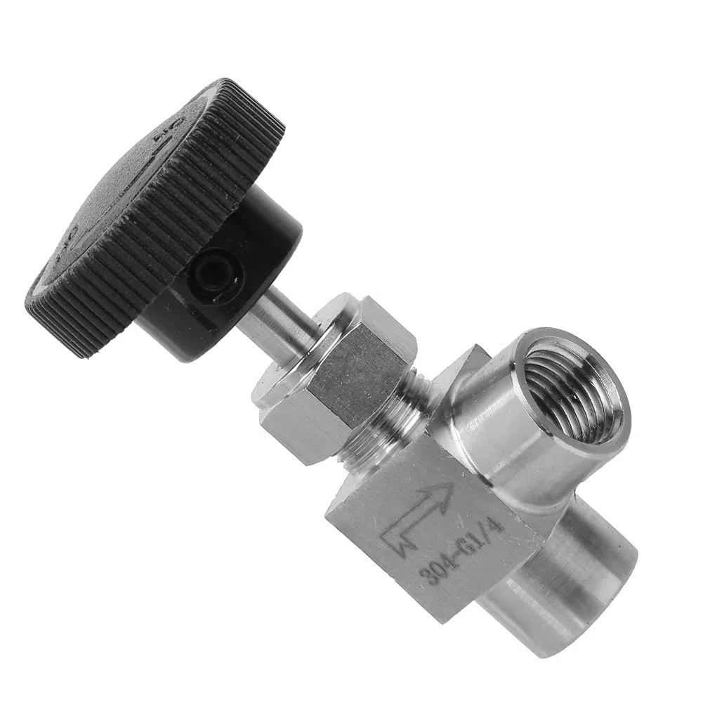 FTVOGUE Válvula de aguja de rosca hembra BSPP Válvula de cierre de tipo recto de acero inoxidable para agua Gas Combustible de combustible(1/4), Other valve accessories