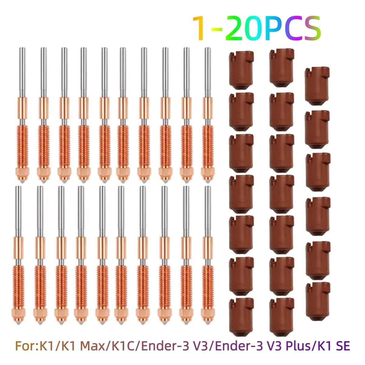 Boquilla de intercambio rápido para impresoras 3D, 0,2/0,4/0,6/0,8/1,0 mm, compatible con varios modelos