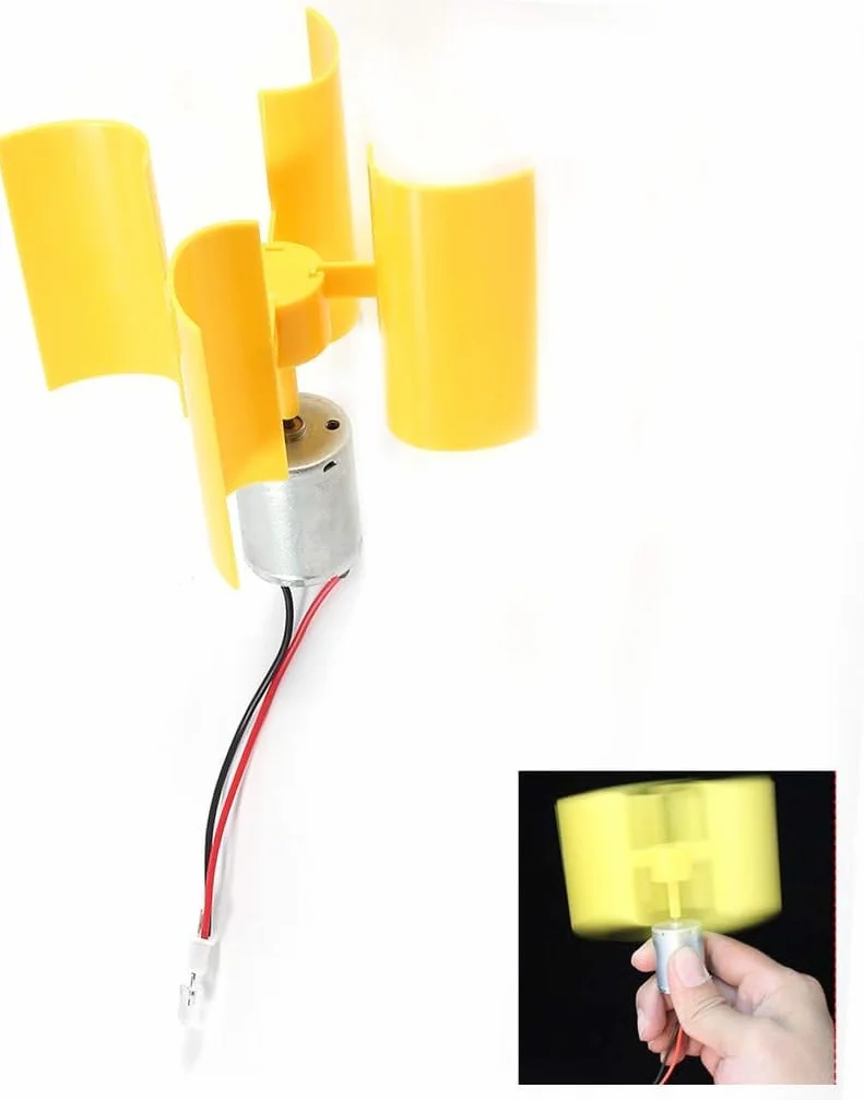 Mini Turbinas Verticales, 0.55 W 5.5 m/s Mini Aerogenerador Eolico 12V Micro Turbina Eólica Vertical, Producir Modelos Científicos para Trabajos Pequeños y Manuales