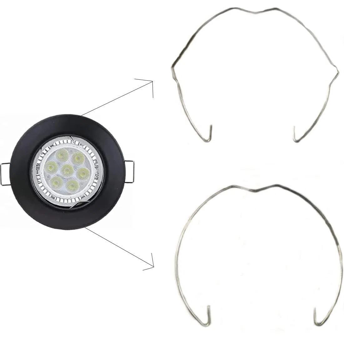 40 Piezas MR16 Muelle de Retención Anillos Clips 52mm Diámetro y 56mm Diámetro para la Mayoría de Las Lámparas
