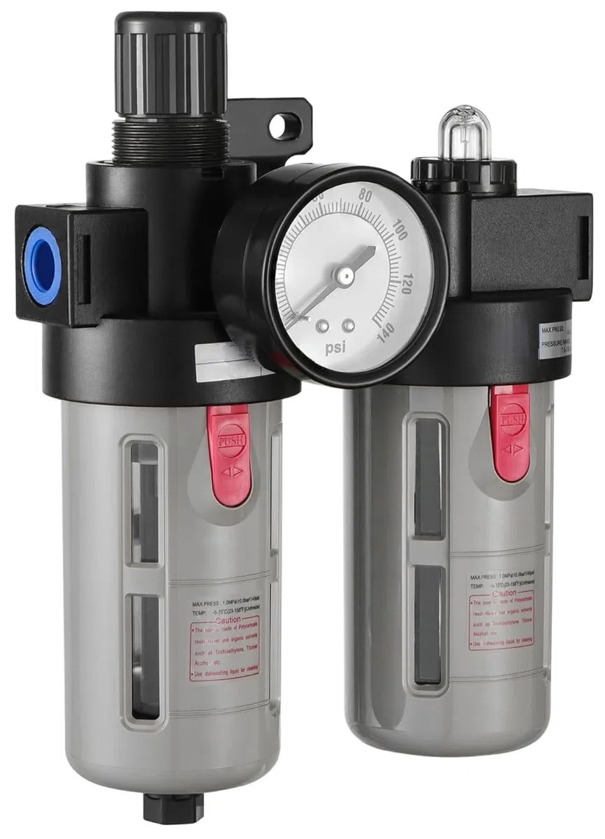 FILTRO REGULADOR Y LUBRICADOR 150 ML, entrada de 1/2" Filtro para compresor de aire