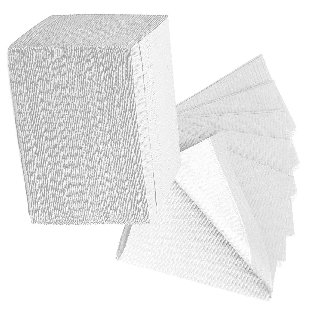 125 baberos dentales desechables para paciente dentista, babero impermeable de 3 capas para salón de uñas, suministros de mantel de tatuaje, clínica dental y alimentación, 13 x 18 pulgadas (blanco)