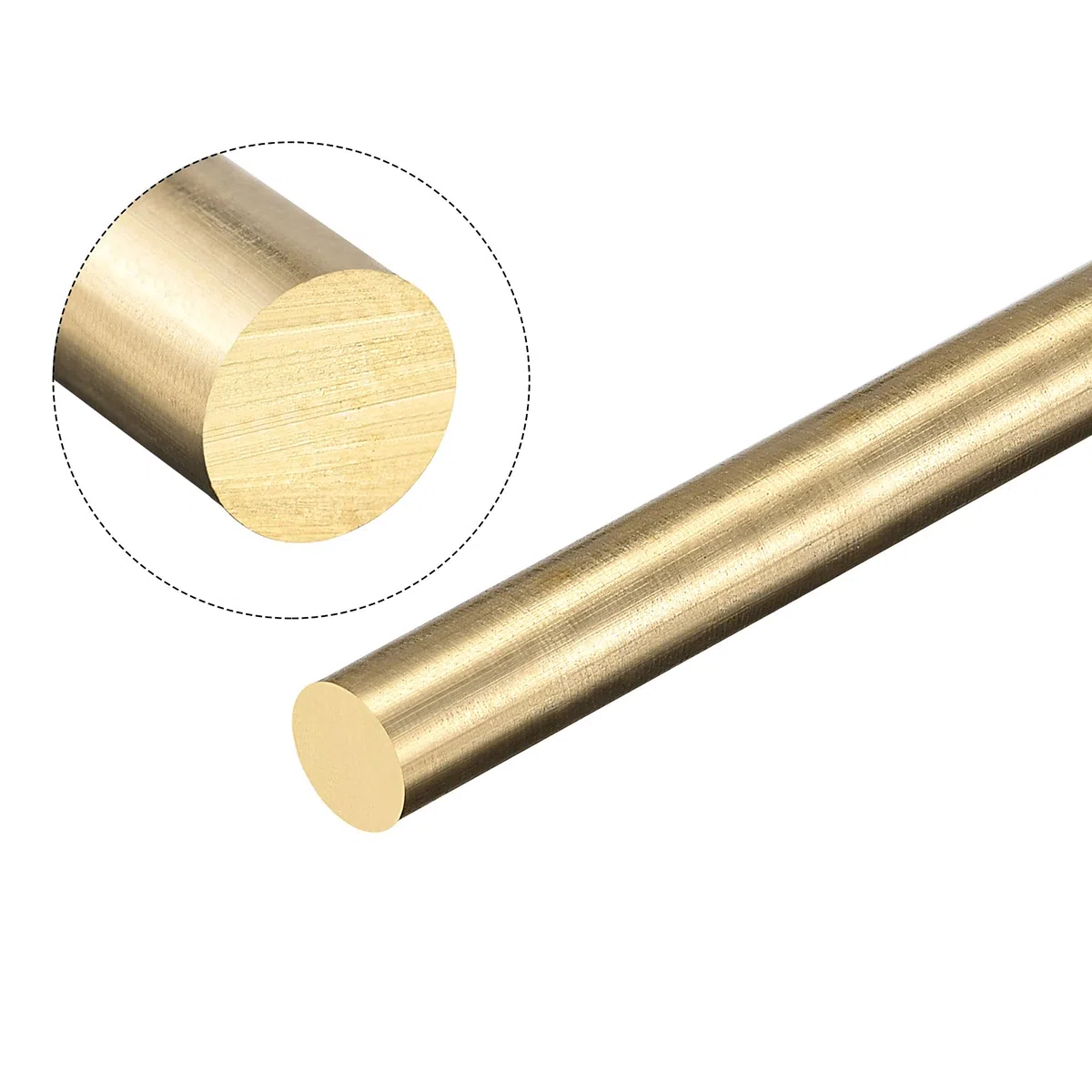 sourcing map 8mm Diámetro 300mm Longitud Latón Sólido Redondo Varilla Torno Barra Material para Bricolaje Artesanía 1uds