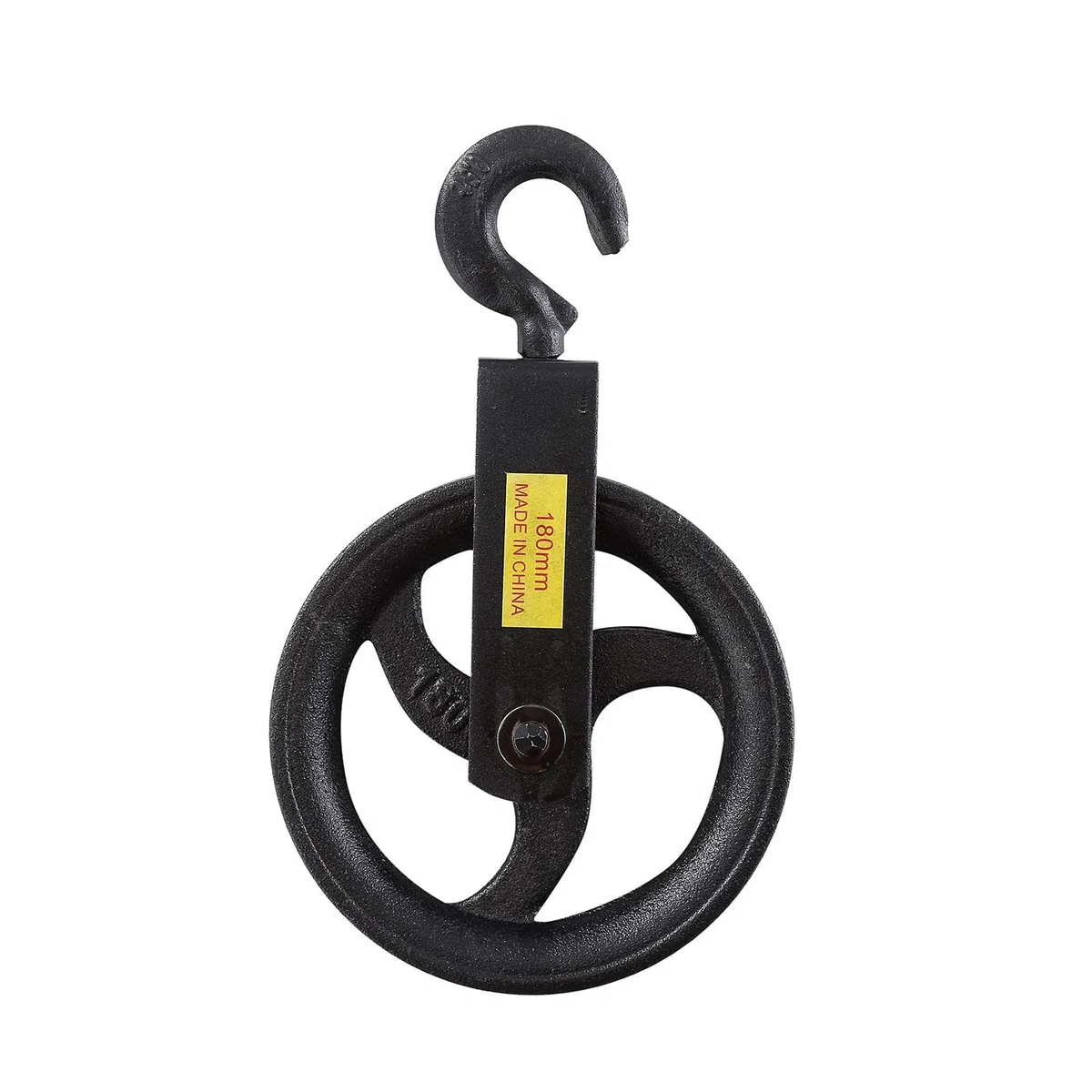KATSU Rueda de Polea de 180mm, Polea De Pozo, Capacidad de Carga de 240kg, Bloque de Polea de Cuerda de Rueda de Mano Colgante con Gancho para Andamios y Construcción 18219418