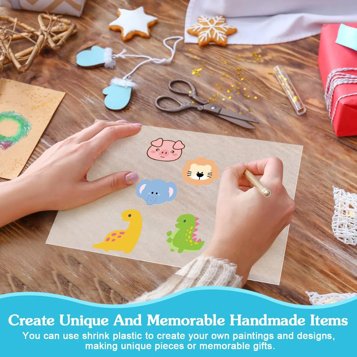 30PCS Papel Termoretractil A4, Láminas de Plástico Mágico Imprimible y Transparente, Plastico Magico Horno 29 x 20cm, Hojas Termorretráctiles a4 para Manualidades, Colgantes, Llaveros