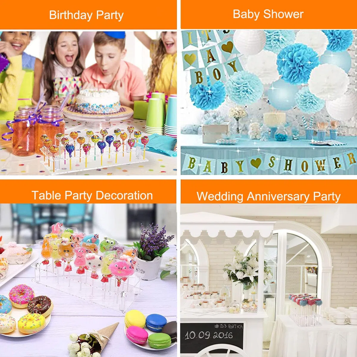2 Piezas Soporte para Piruletas y Pop Cake, 21 Agujeros Soporte para Cake Pops de Acrílico con 100 Palitos de Piruleta, Expositor de Cake Pop para Bodas Baby Showers Fiestas de Cumpleaños