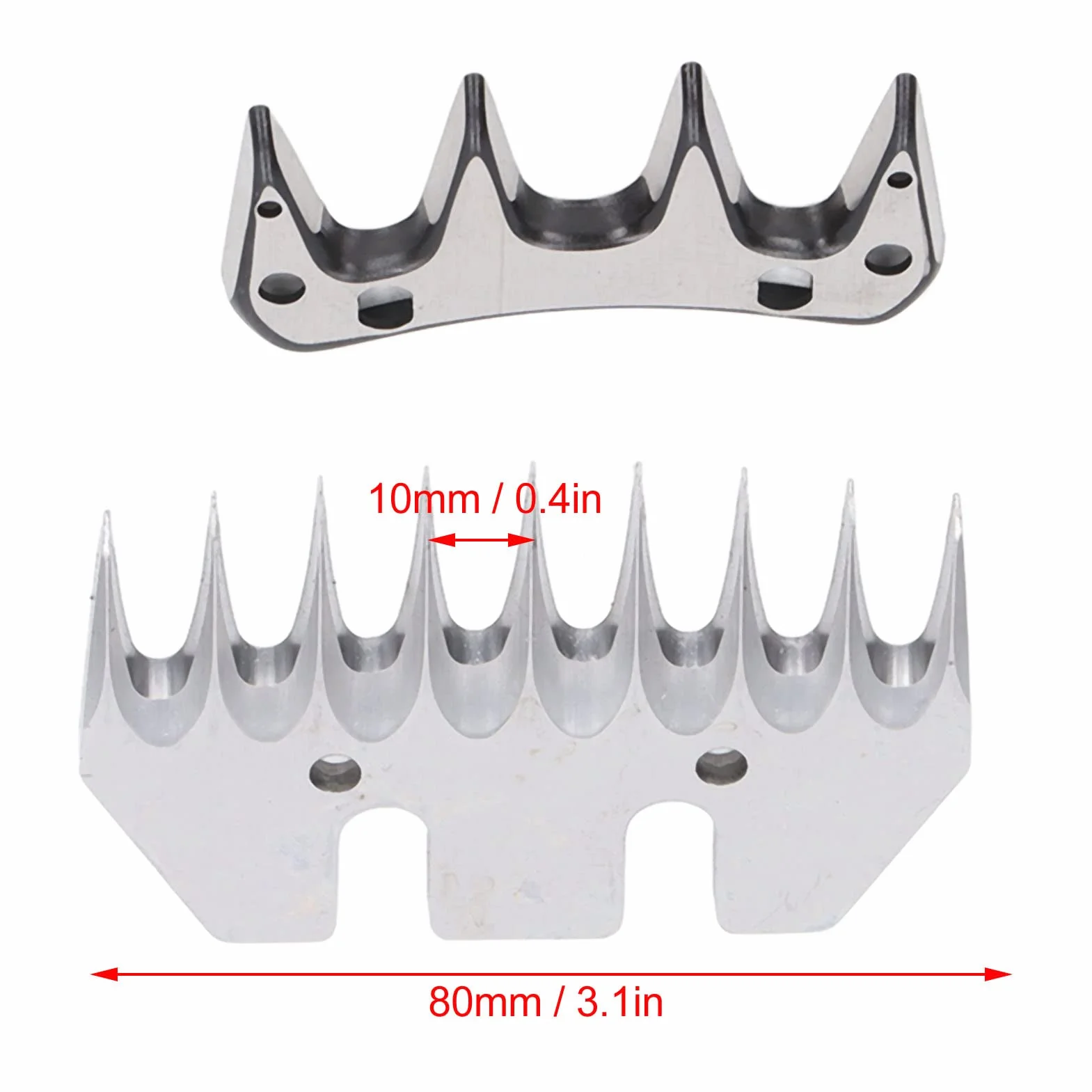 MERIGLARE Tijeras Eléctricas para Esquilar Ovejas, Acero al Carbono, 9 Dientes, Espaciador 10mm, 2 Unidades