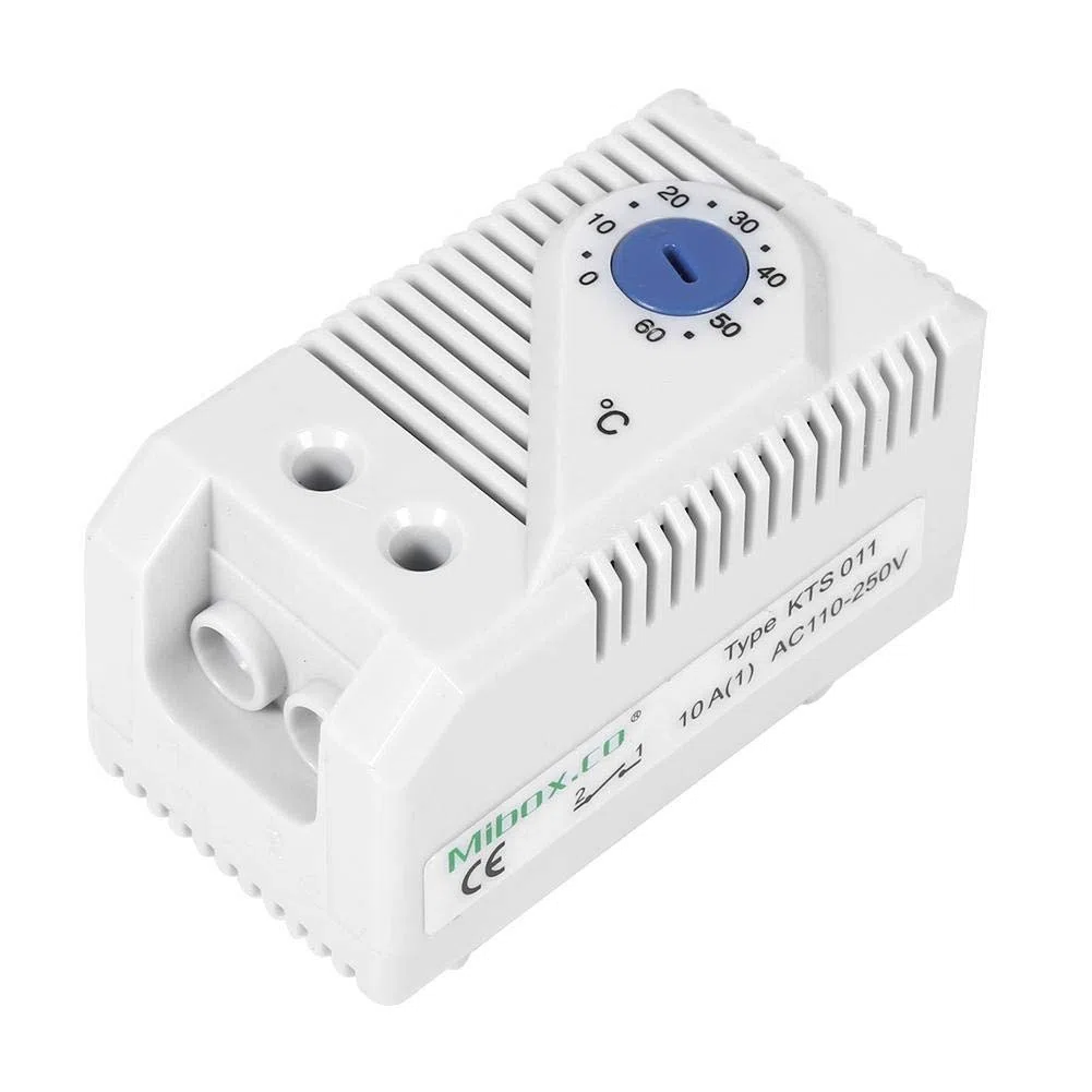Fdit Termostato mecánico 0-60 ℃ Interruptor de Controlador de Temperatura de termostato mecánico eléctrico Compacto Ajustable Nuevo(KTS011)