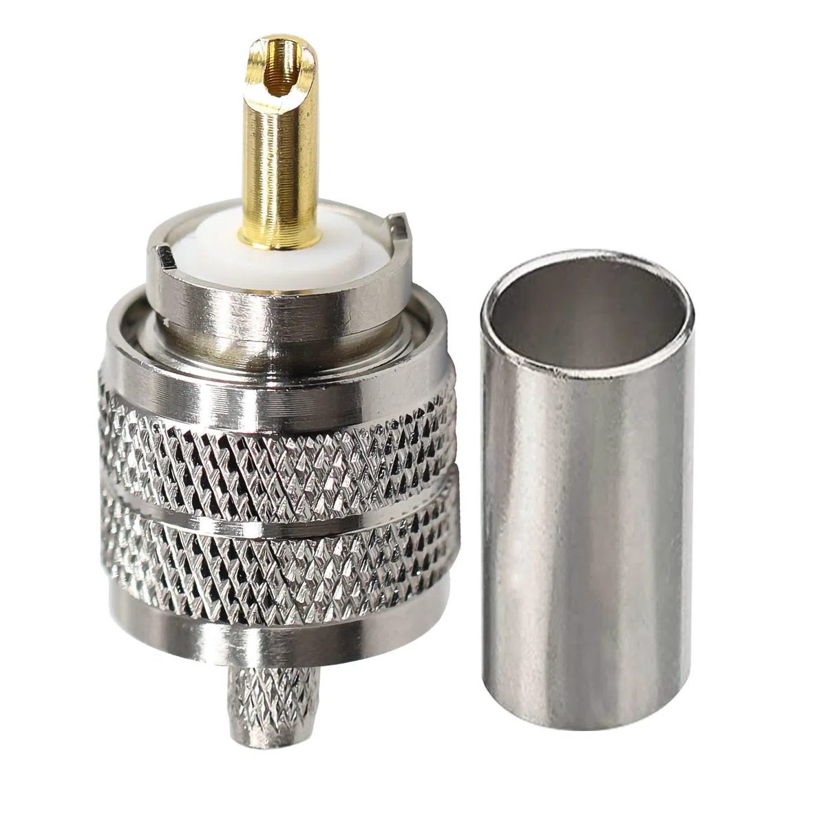 TUOLNK SO239 Conector Paquete de 10 PL259 Enchufe Macho Adaptador Coaxial Crimp SO239 PL-259 Conector RF para RG58 RG142 Compatible con Antena de Radio CB Ham